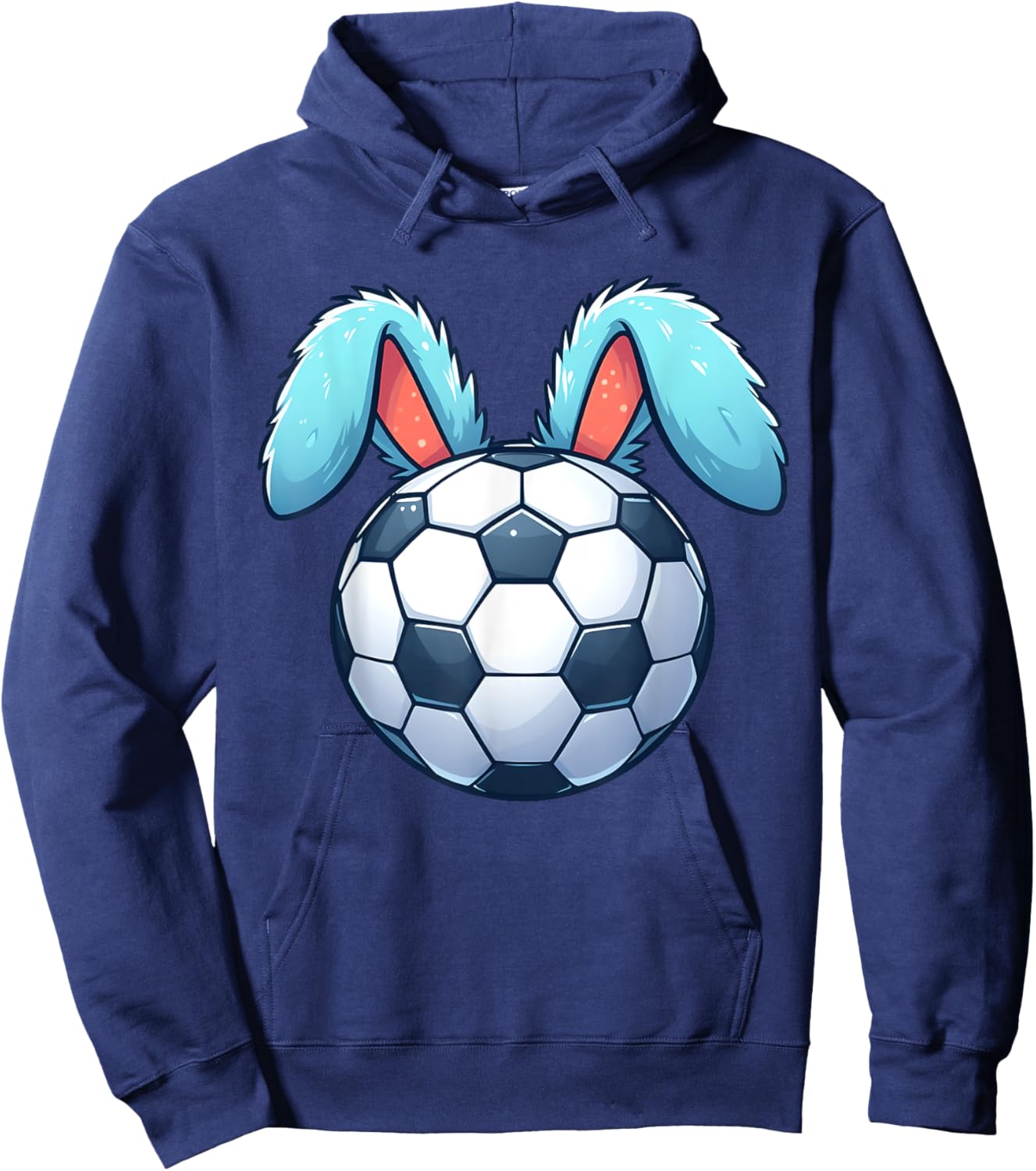 Soccer Bunny Ears Eggs Hunting Easter Toddler Boys Girls Hoodie - Hoodie | Navy