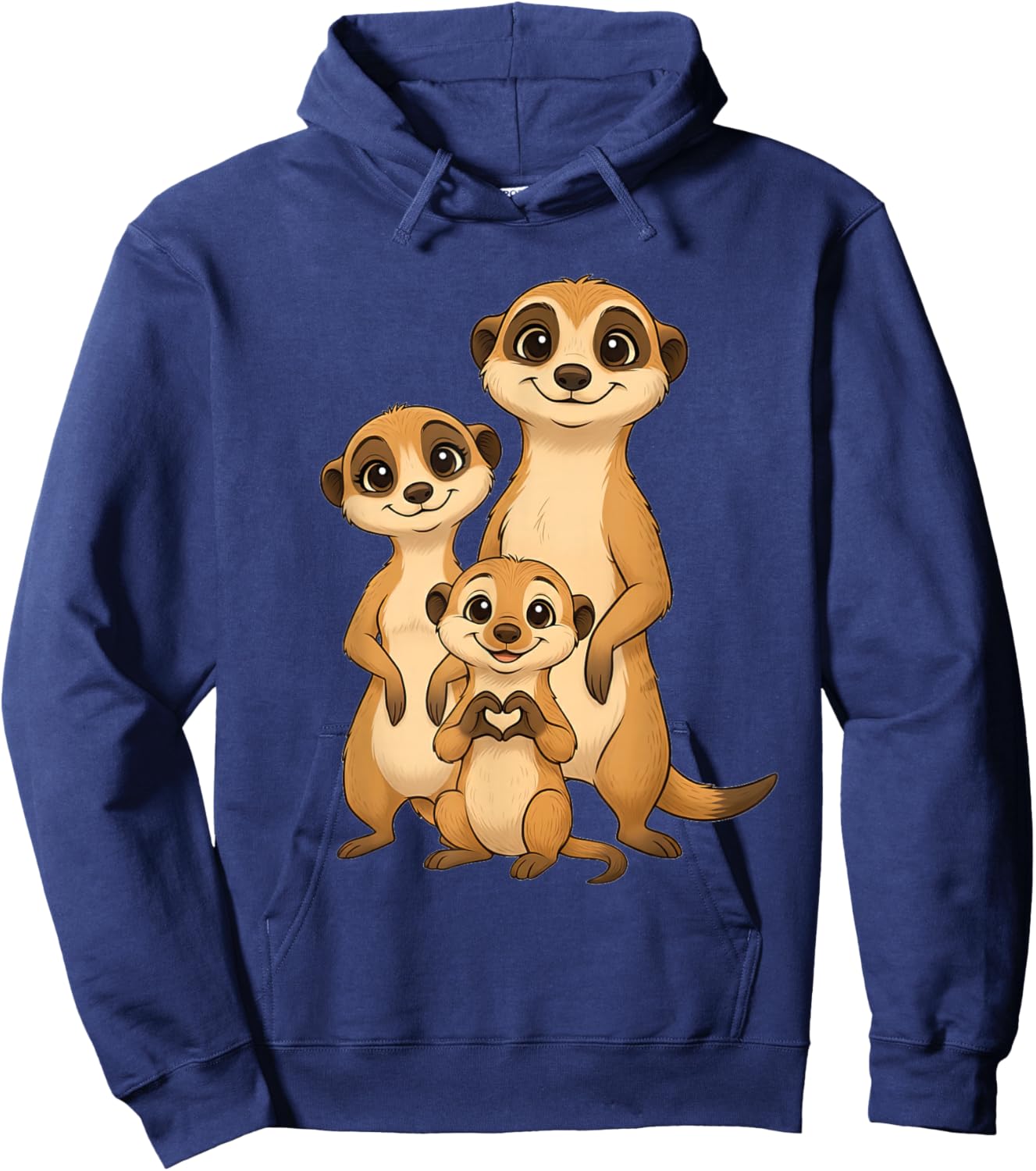 Meerkat with Family Cute Meerkat with Mum & Dad Hoodie - Hoodie | Navy