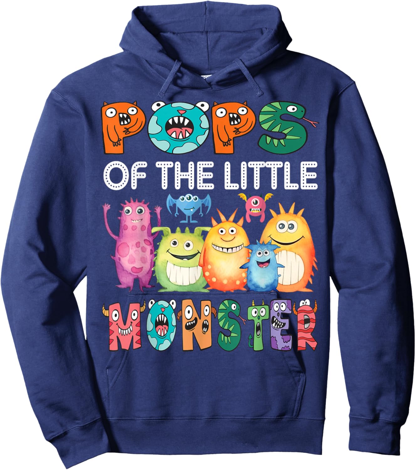 Pops Of The Little Monster Kids 1St Birthday Party Hoodie - Hoodie | Navy
