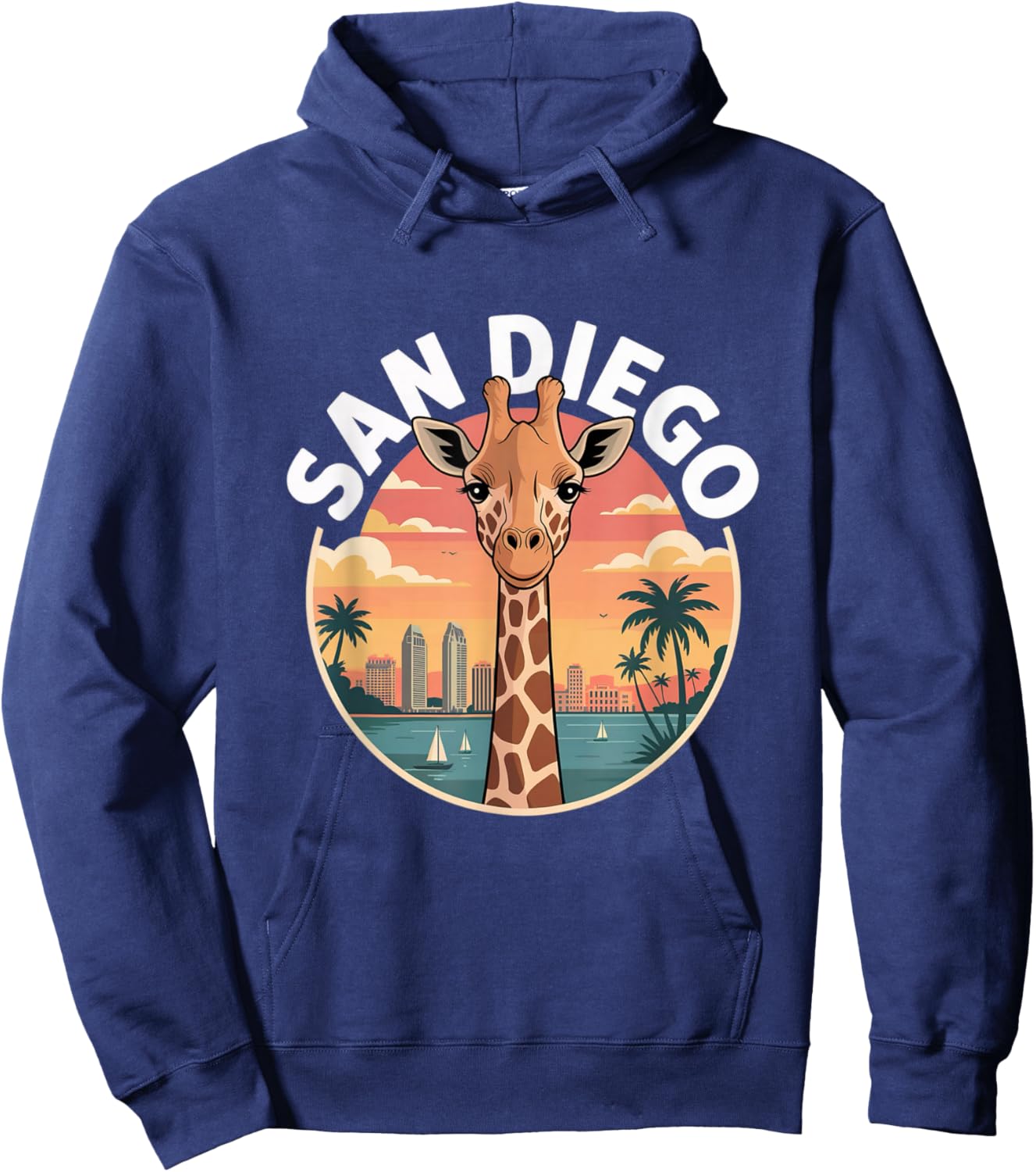 San Diego Giraffe Cute Animal City Zoo My Hoodie - Hoodie | Navy