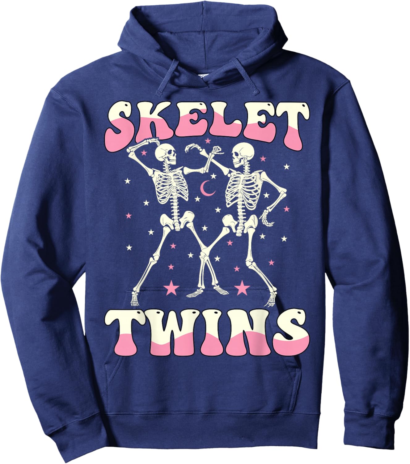 Skeletwins Dancing Skeletons Matching Halloween Twin Girls Hoodie - Hoodie | Navy
