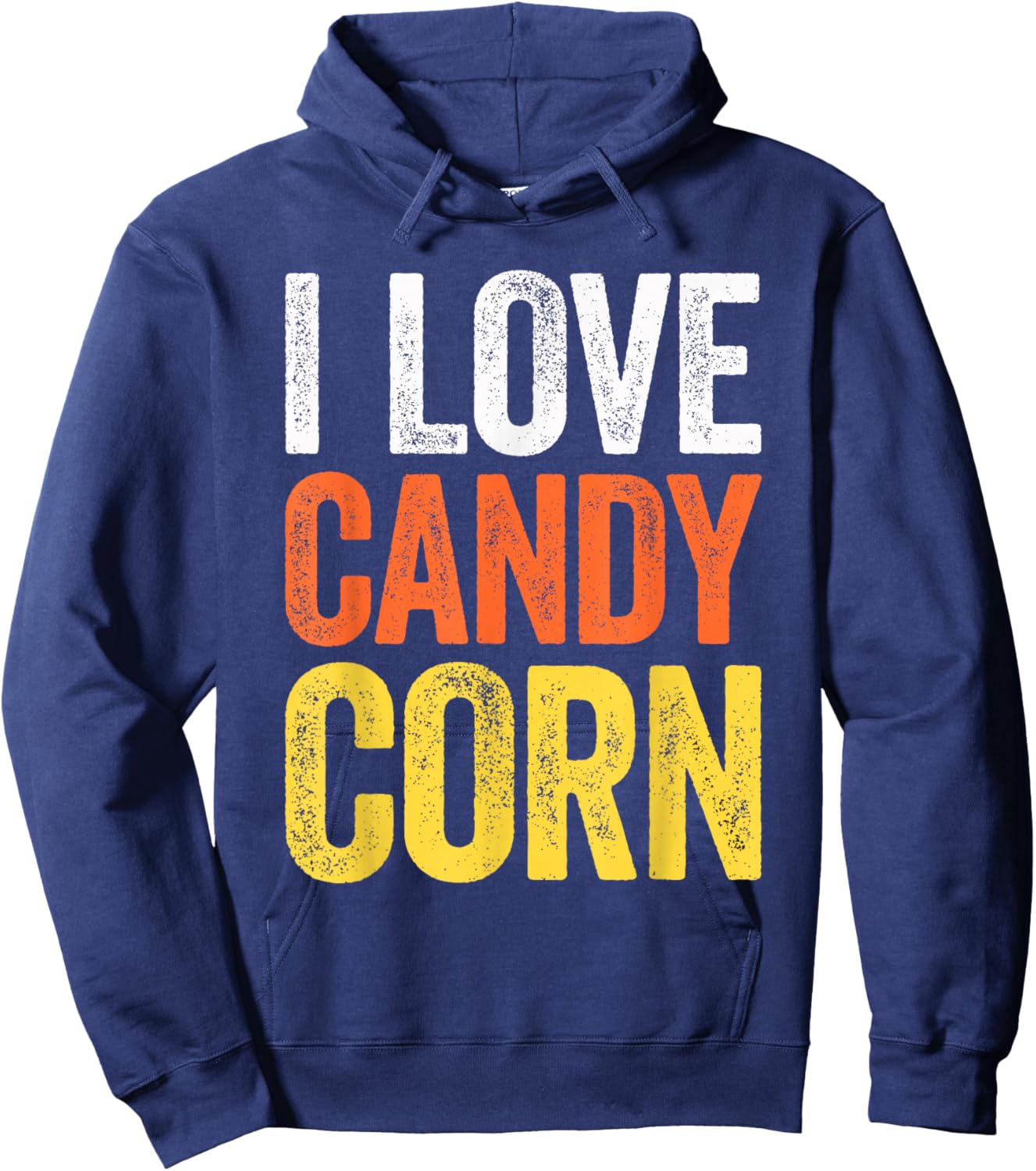 I Love Candy Corn Shirt Men Kids Women Halloween Costume Hoodie - Hoodie | Navy