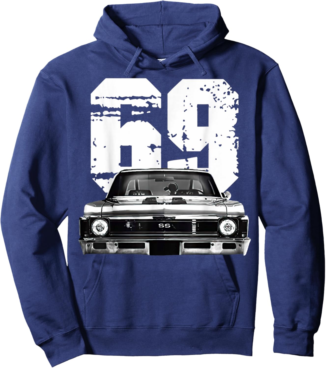 1969 69 Chevys Nova 2 Classic Car Old School Muscle Car Hoodie - Hoodie | Navy