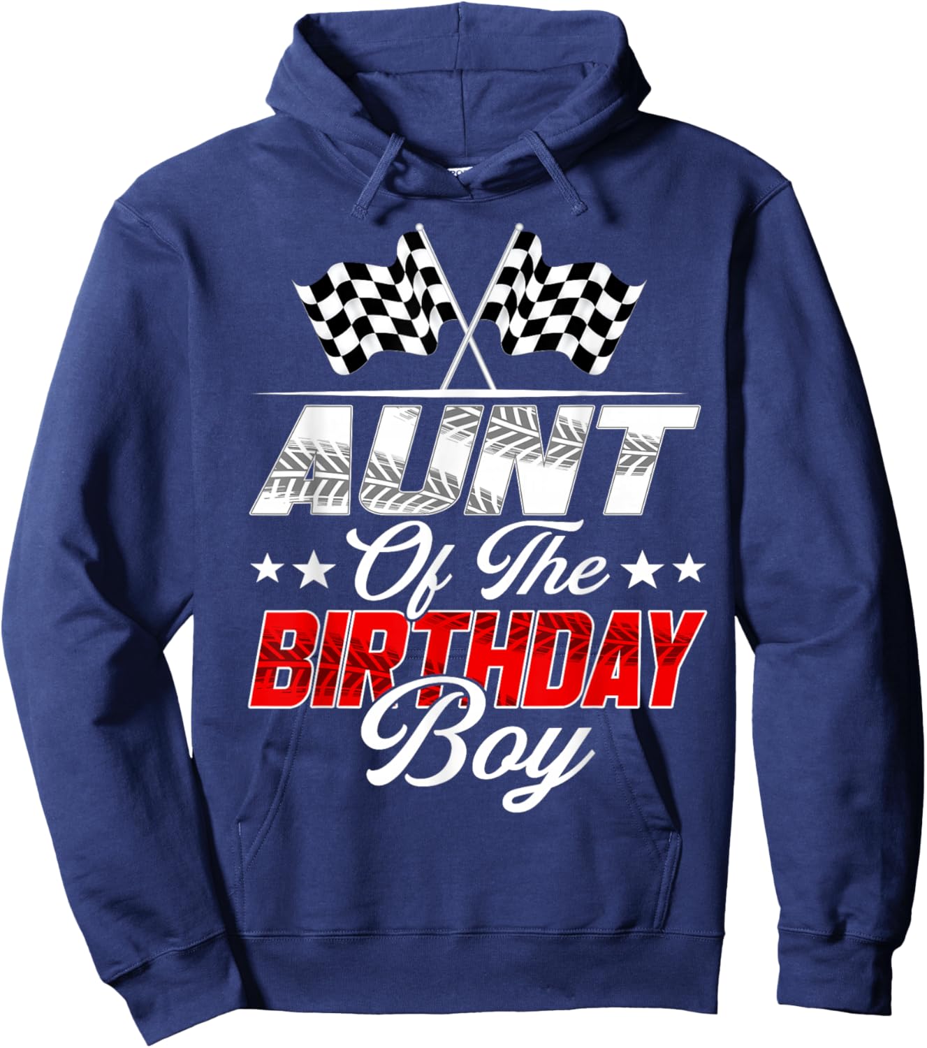 Race Car Aunt of The Birthday Boy Racing Family Pit Crew Hoodie - Hoodie | Navy