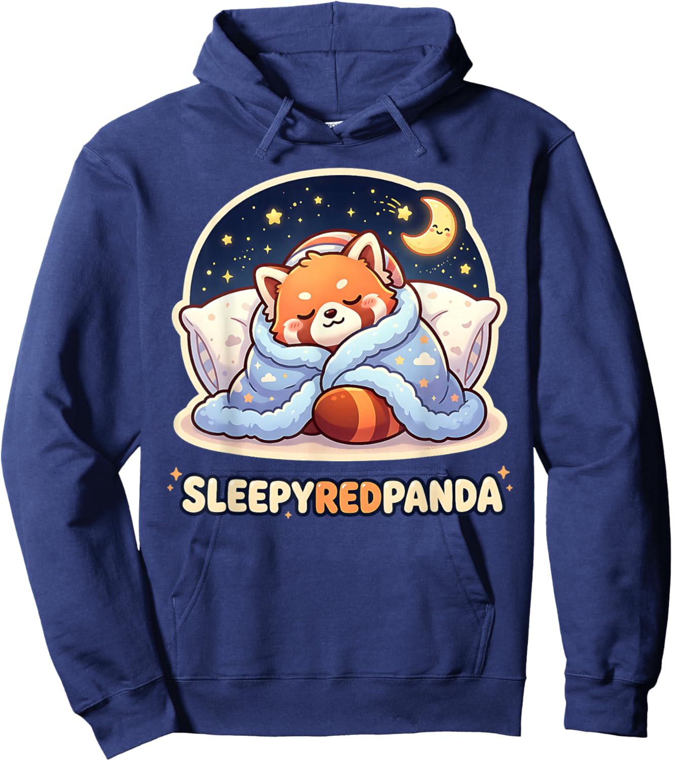 Sleepy Red Panda Pajamas Cute Wild Animal Design Hoodie - Hoodie | Navy