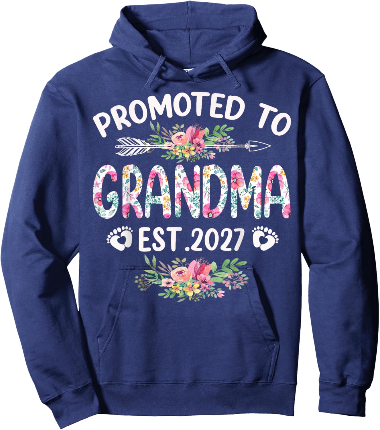 1st Time Grandma EST 2027 New First Grandma 2027 Hoodie - Hoodie | Navy