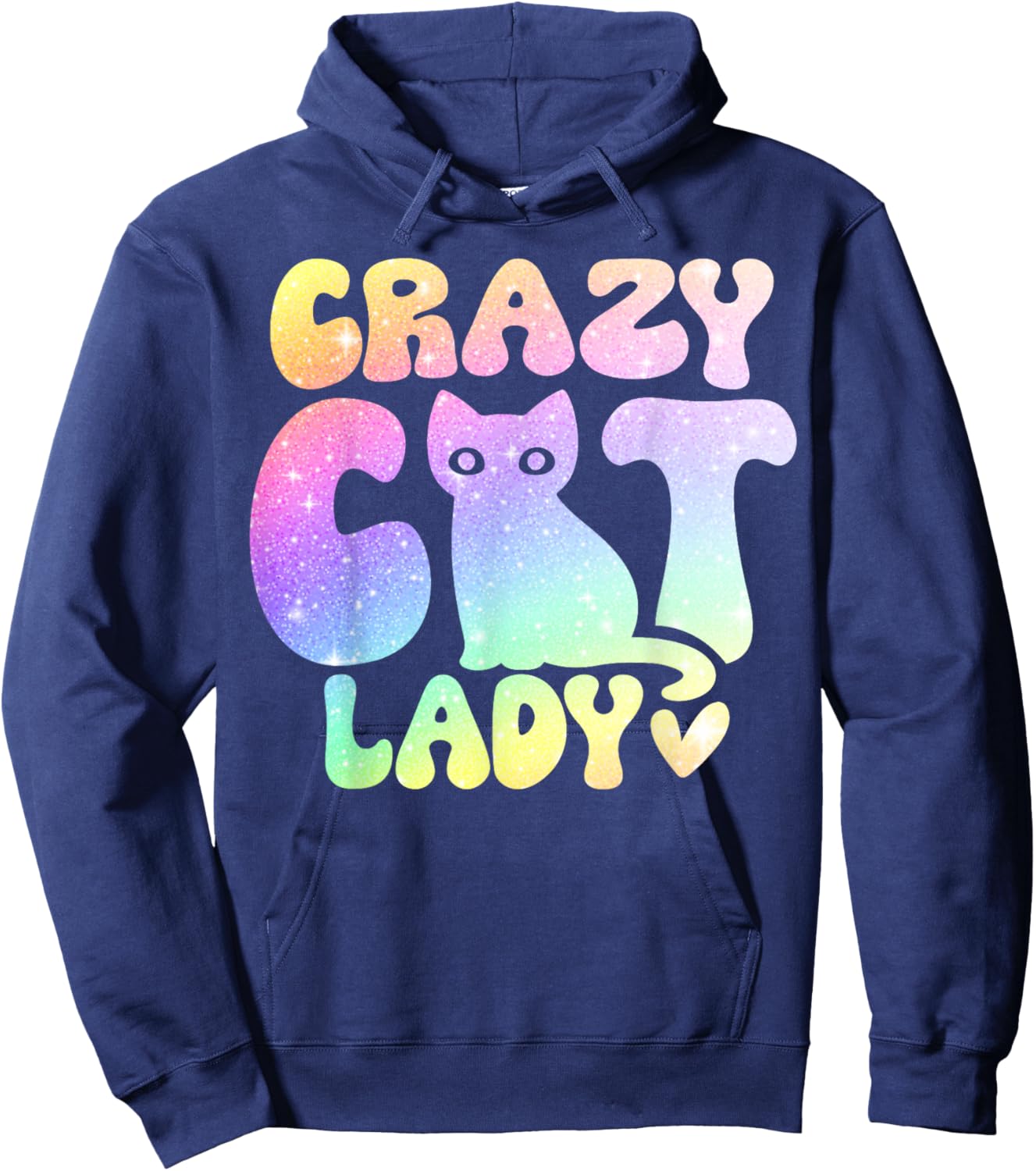 Crazy Cat Lady, Colorful Kittys Lover, Cat Lover Hoodie - Hoodie | Navy