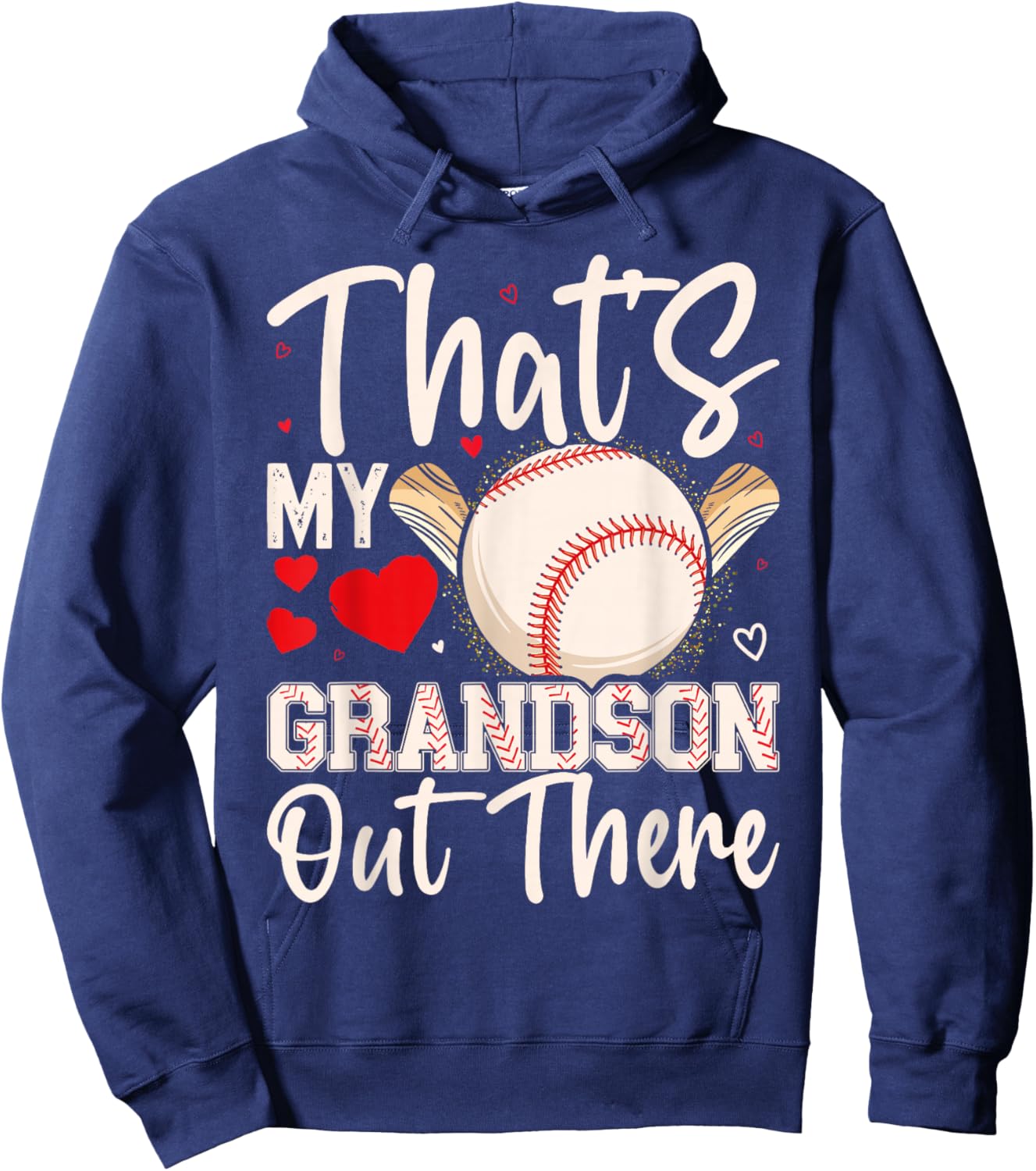 That's My Grandson Out There Baseball Grandma Mother's Day Hoodie - Hoodie | Navy