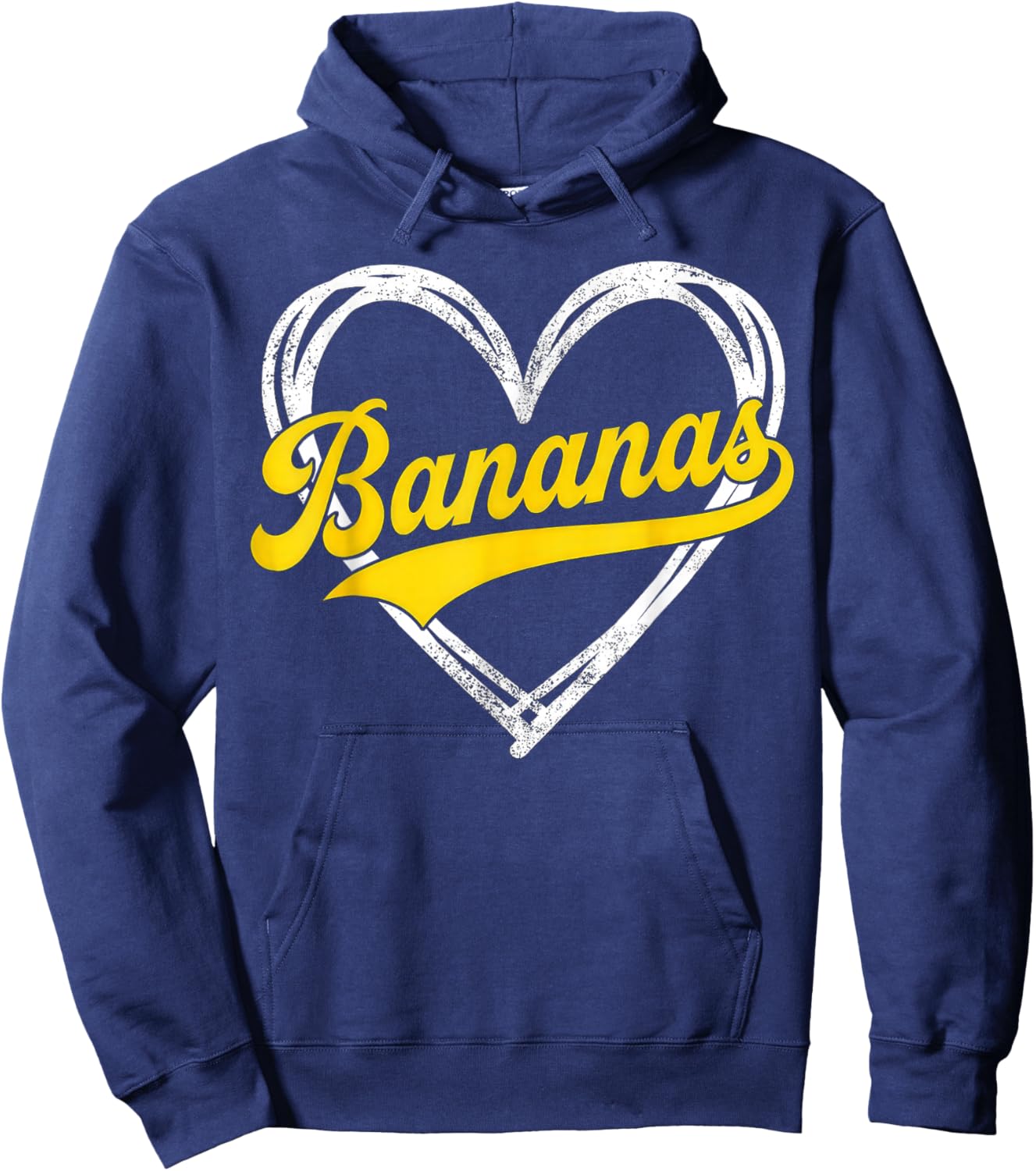 Banana Retro Humor Bananas Heart Classic Men Women Kids Hoodie - Hoodie | Navy