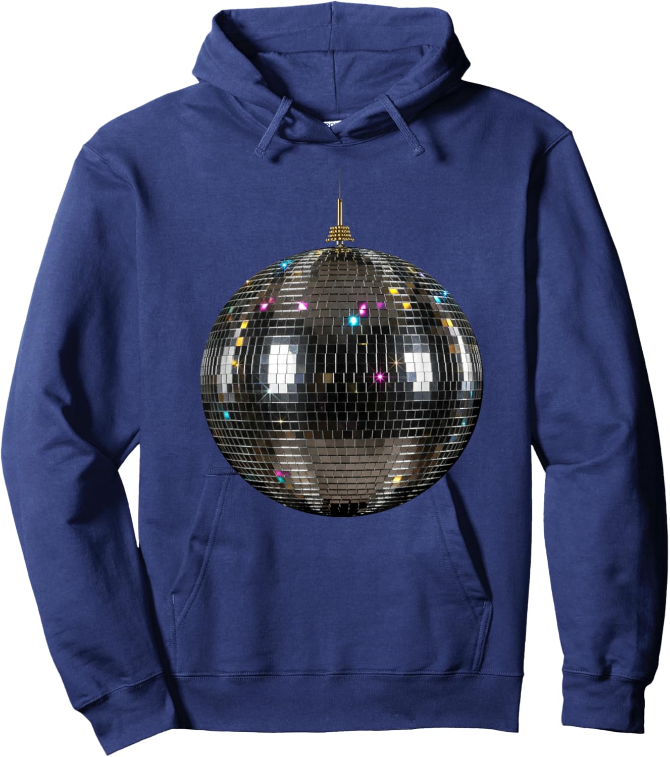 Silver Disco Ball Vintage Birthday Party Dance Retro Hoodie - Hoodie | Navy