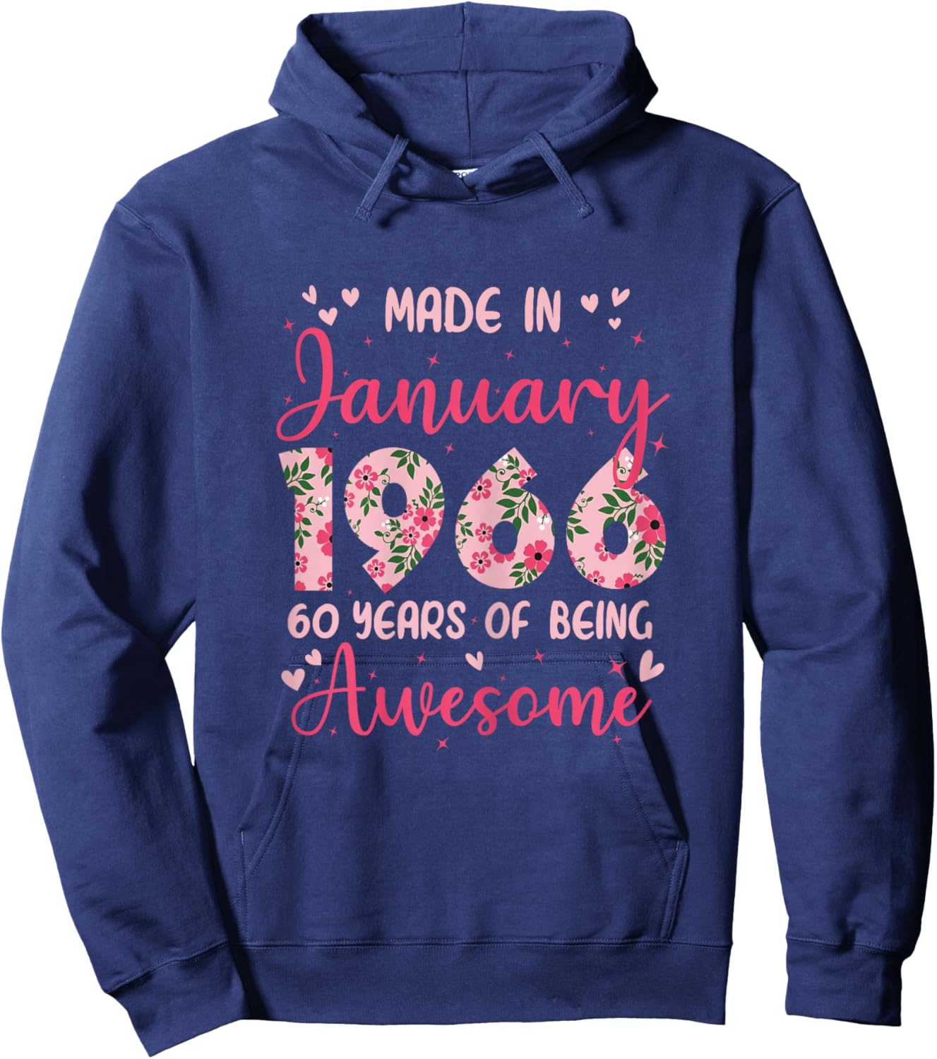 January 1966 Cool 60th Birthday Gift Hoodie - Hoodie | Navy