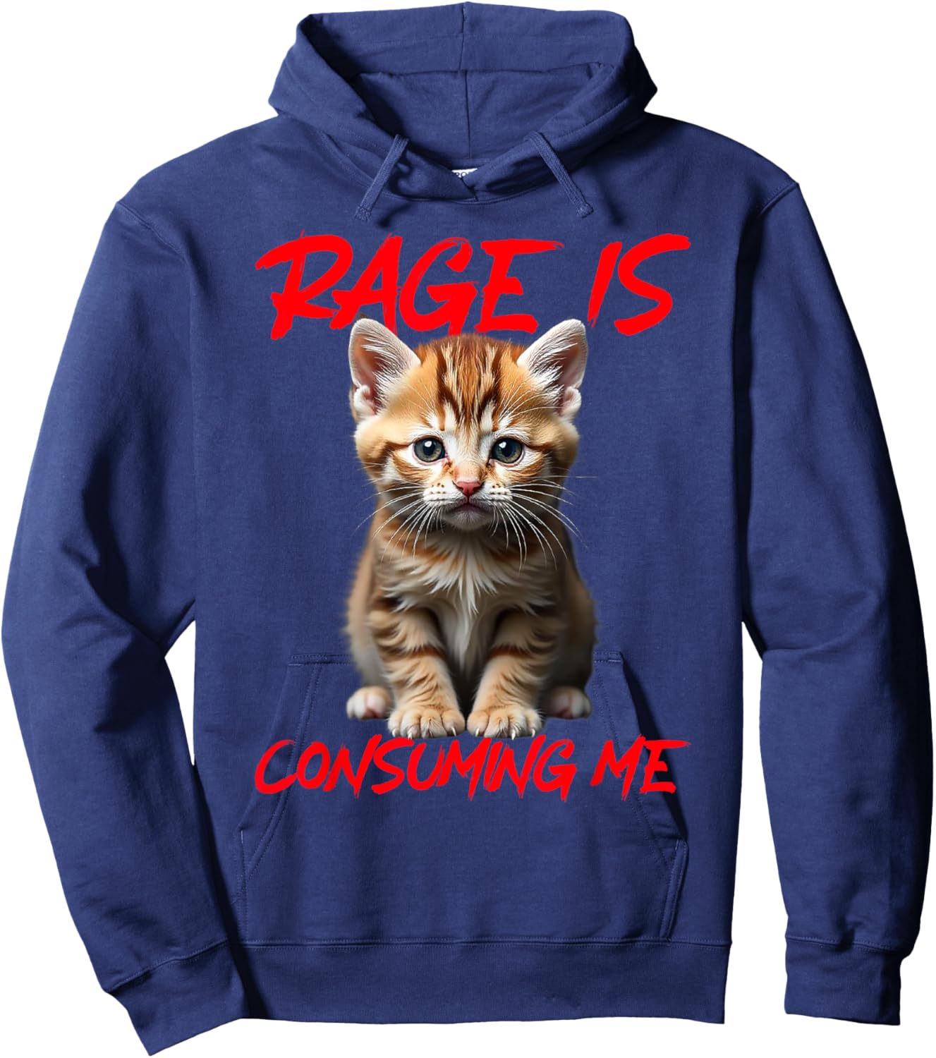 Rage Is Consuming Me Cute Angry Kitten Funny Cat Women Hoodie - Hoodie | Navy