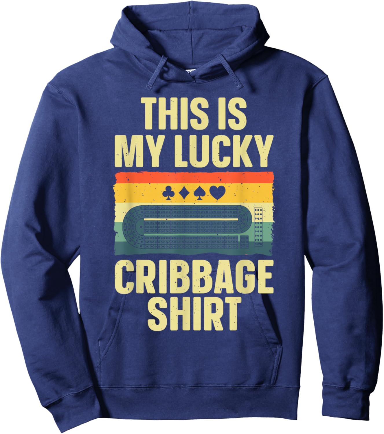 Cribbage Gift Cribbage Board Accessories & Stuff Adult Black Small Classic Fit Short Sleeve Humorous Casual Cribbage Art Women Children Birthday Celebrants Hoodie - Hoodie | Navy
