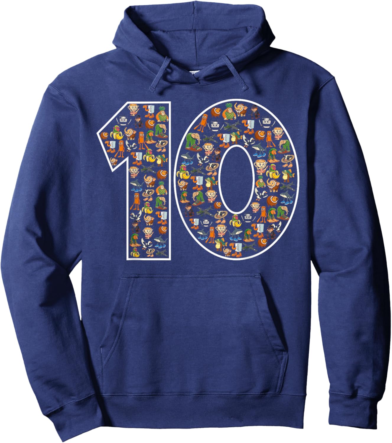 Italian Brainrot Ballerina Character 10th Birthday Meme Mix Hoodie - Hoodie | Navy