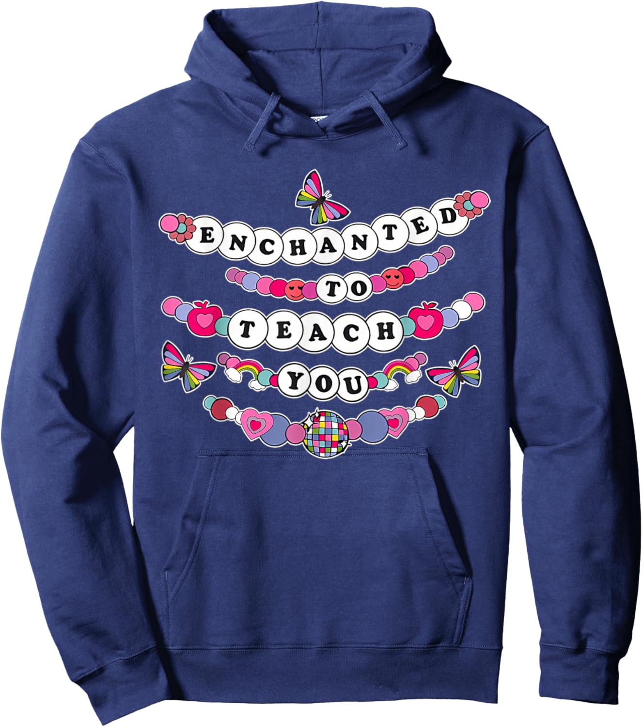 Enchanted To Teach You Teacher Sayings Back To School Hoodie - Hoodie | Navy