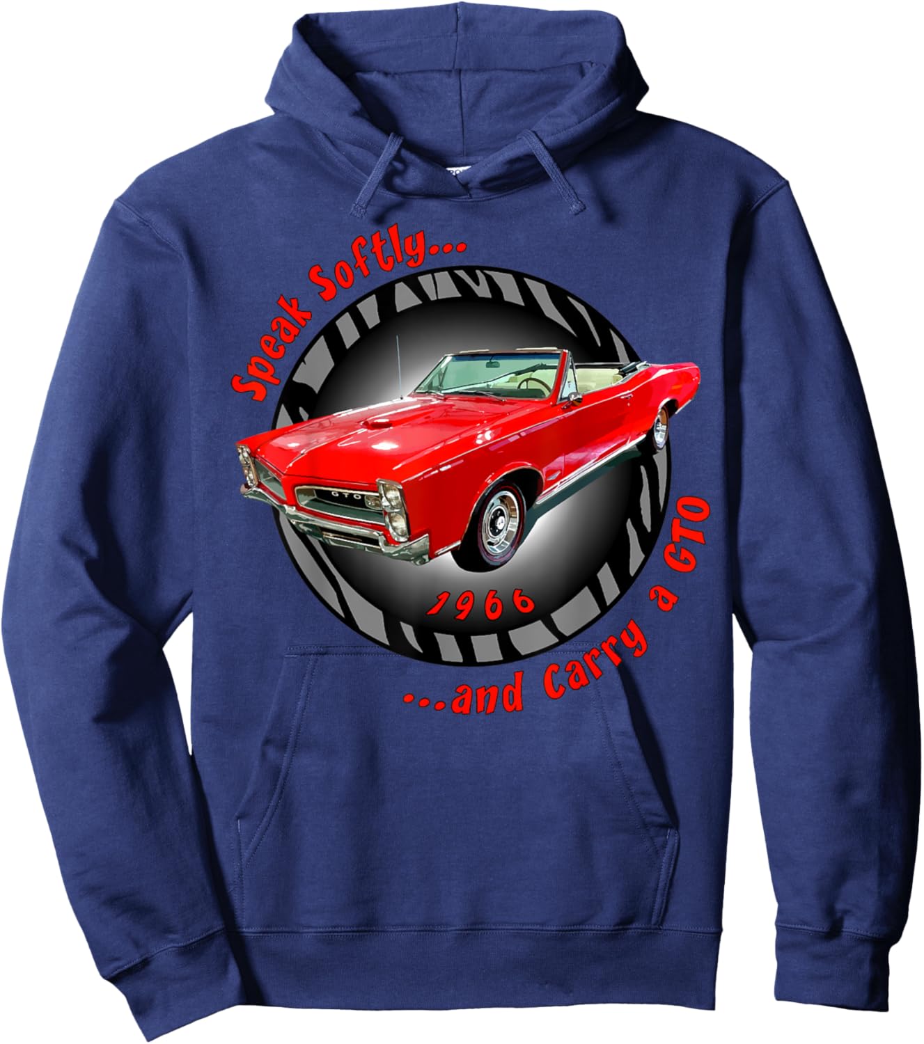 1966 66 GTO Classic Car Old School Muscle Yellow Car Hoodie - Hoodie | Navy