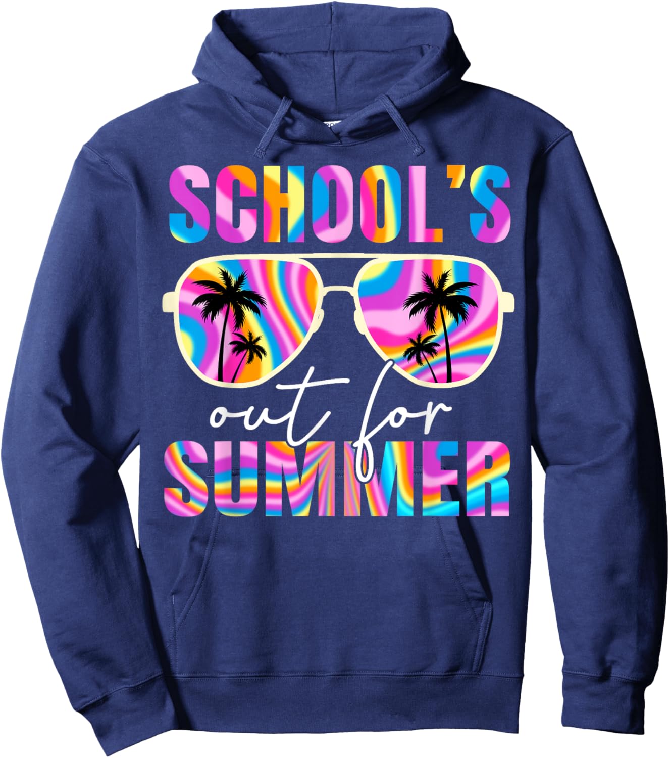 School's Out for Summer Tie Dye Teacher Boy Girl Last Day Hoodie - Hoodie | Navy