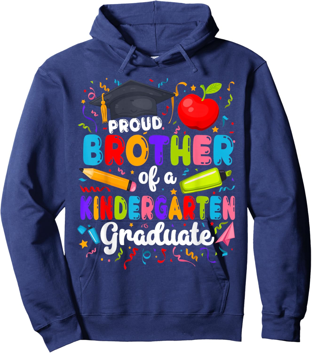 Proud Brother of A Kindergarten Graduate Brother Hoodie - Hoodie | Navy