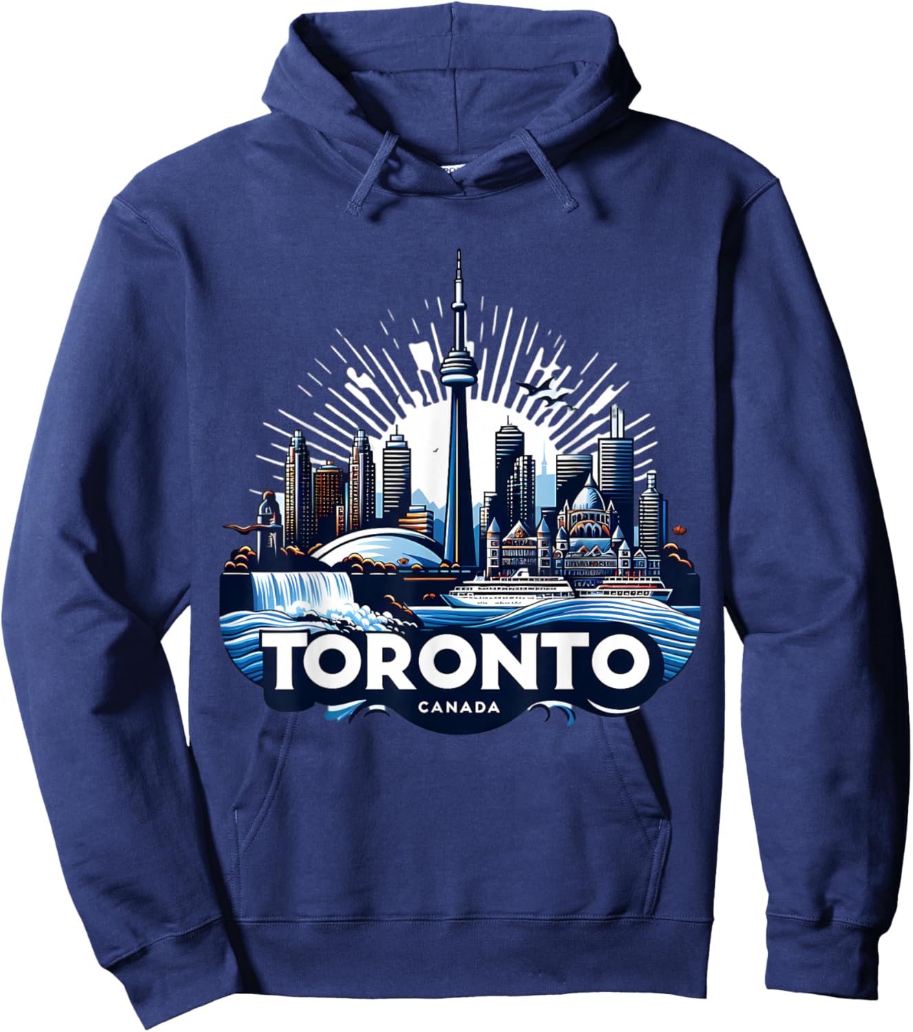 Toronto Canada City Landmarks Souvenir Canadian Proud Hoodie - Hoodie | Navy