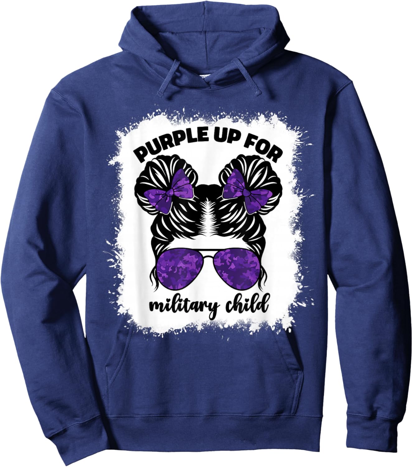 Purple Up For Military Kids Girls Month Of Military Child Hoodie - Hoodie | Navy