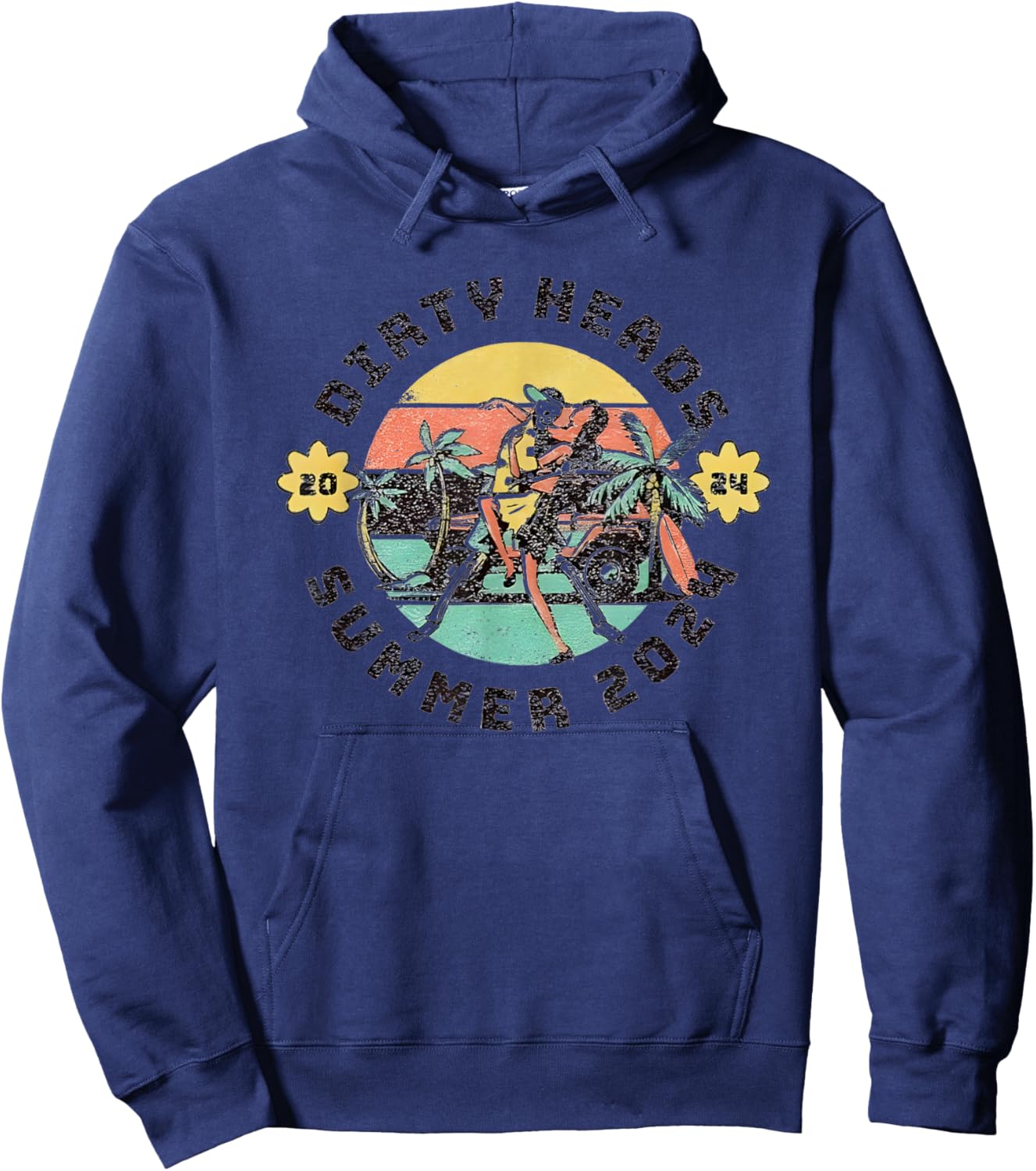 Dirty Heads Retro Summer 2024 Men Women Hoodie - Hoodie | Navy
