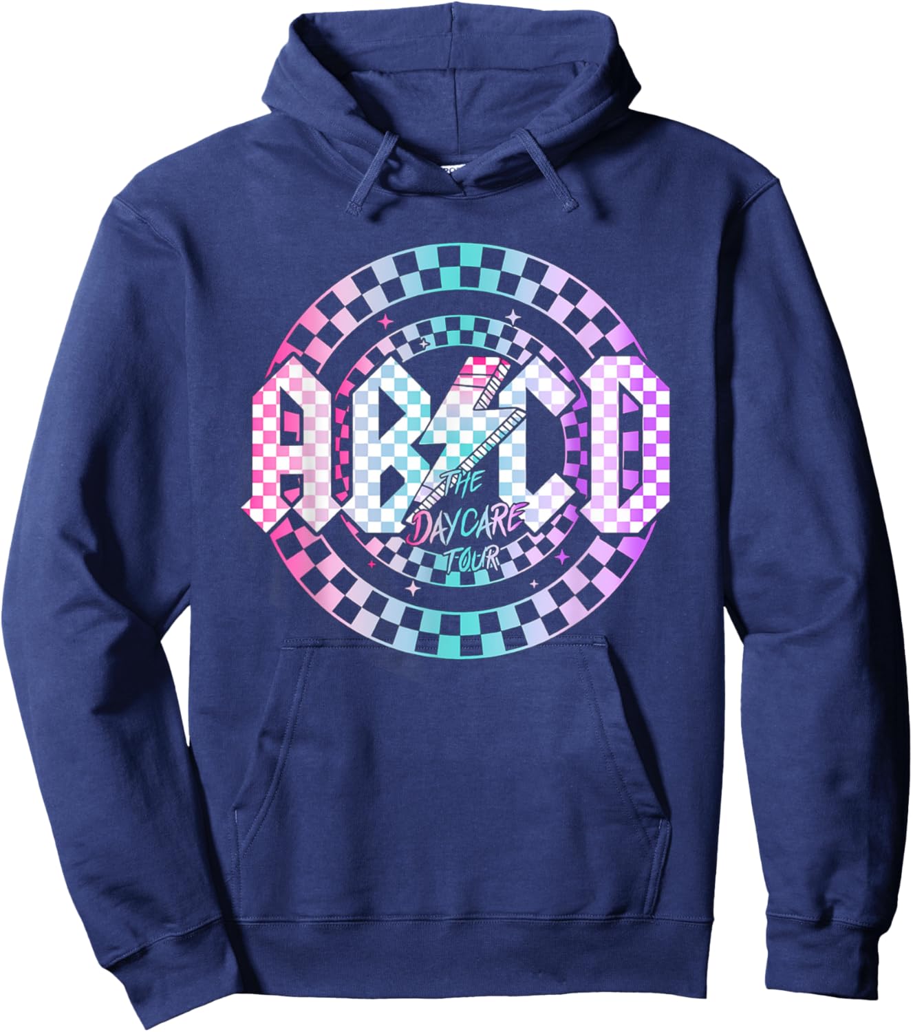Retro The Daycare Tour Childcare Provider Toddler Teacher Men Women Hoodie - Hoodie | Navy