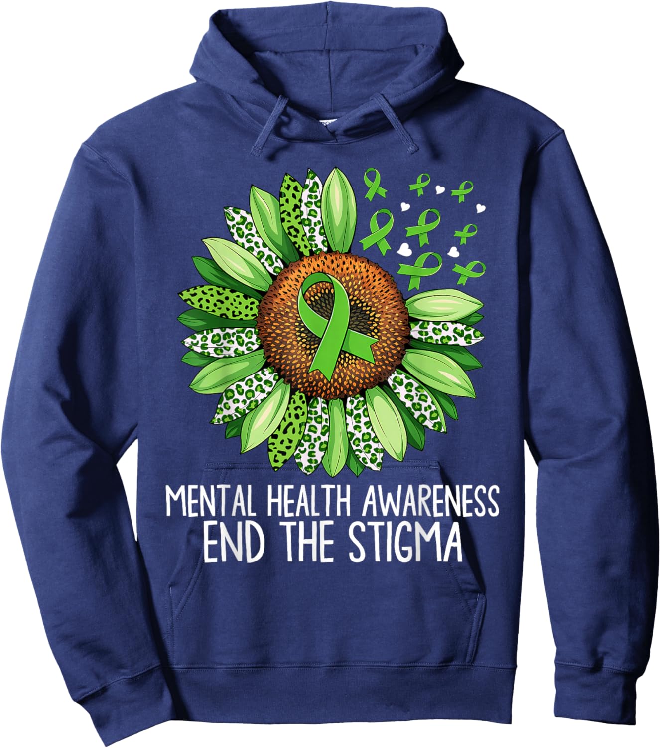 Motivational Support Warrior Mental Health End The Stigma Hoodie - Hoodie | Navy