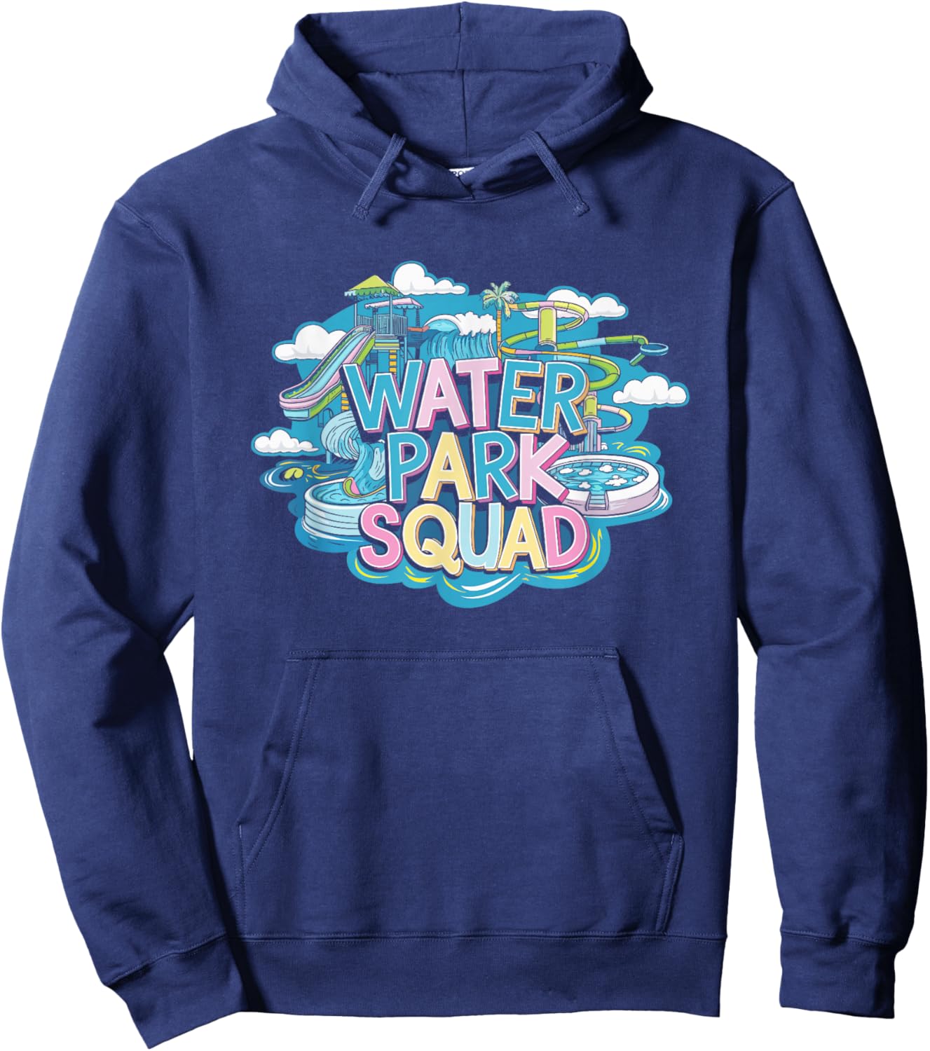 Water Park Squad, Water Park Amusement Team Crew Hoodie - Hoodie | Navy