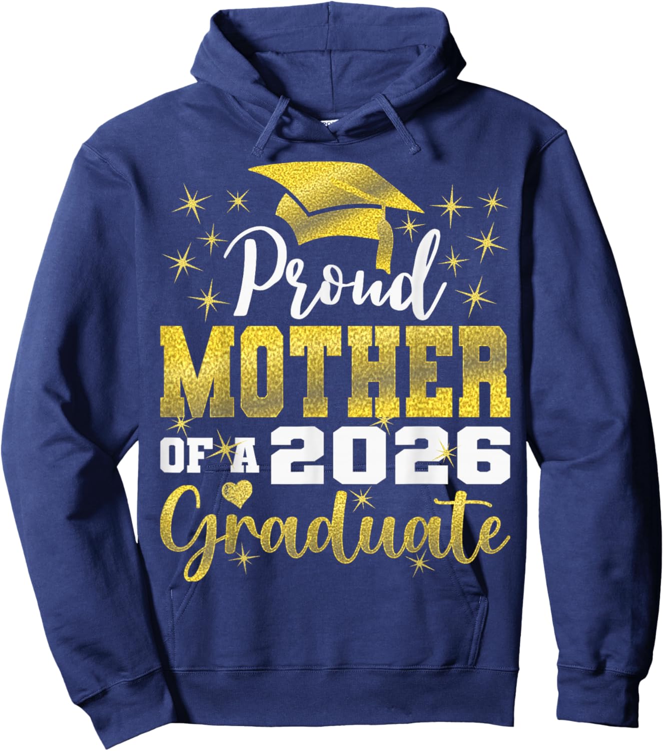 Super Proud Mother of 2026 Graduate Senior Graduation Family Hoodie - Hoodie | Navy