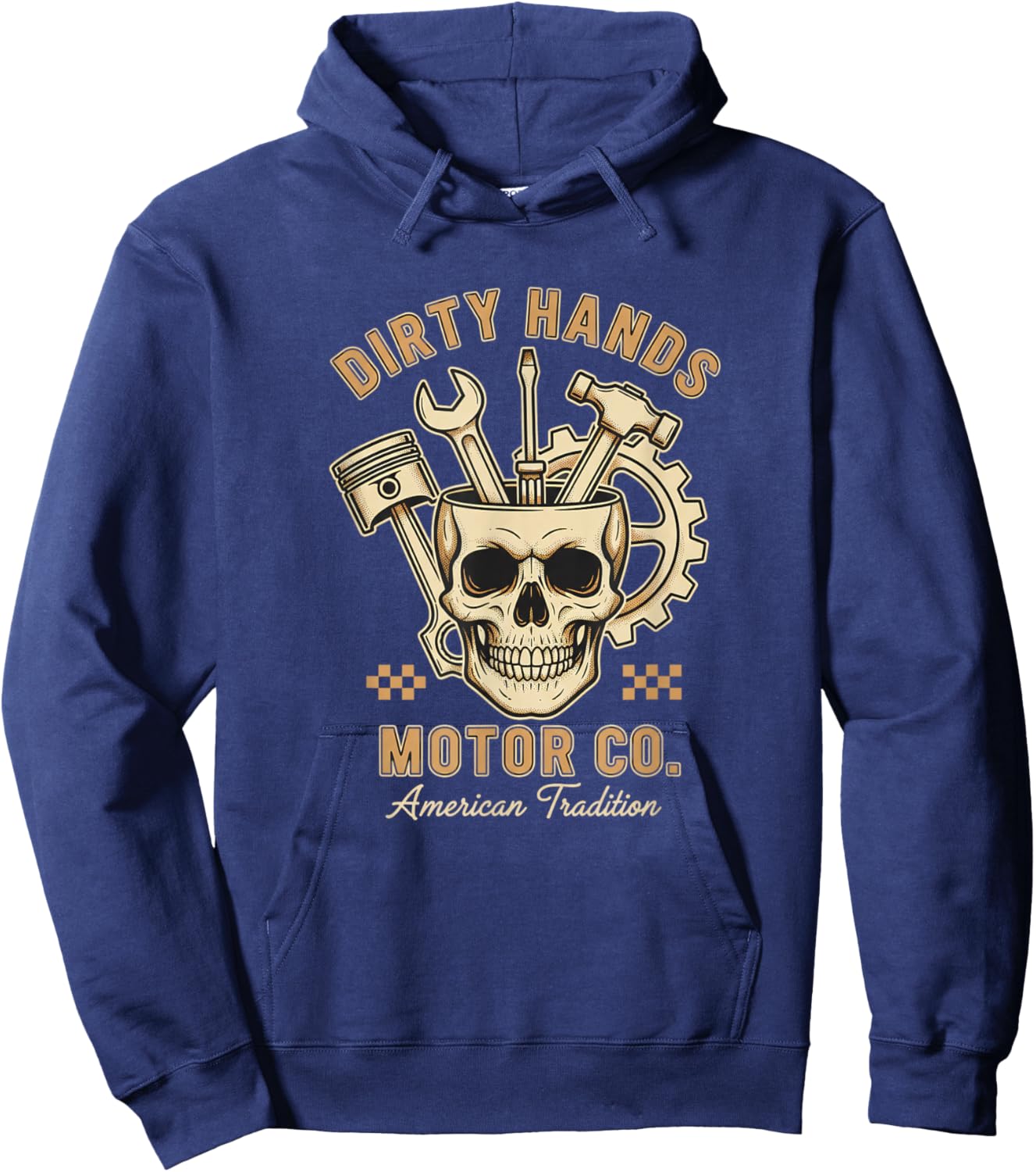 Car Dirty Hands Motor Co. Skull & Tools American Tradition Hoodie - Hoodie | Navy