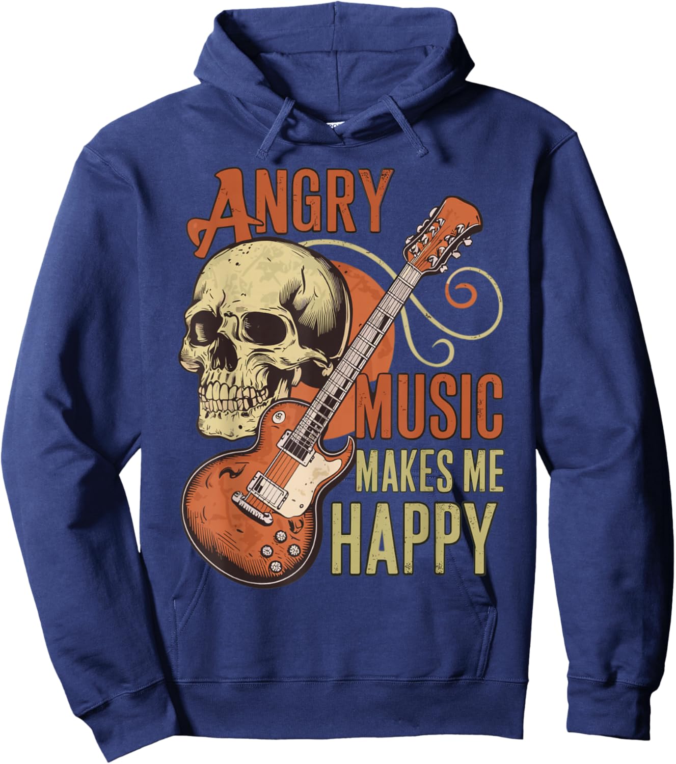 Angry Music Makes Me Happy Metalhead Hoodie - Hoodie | Navy