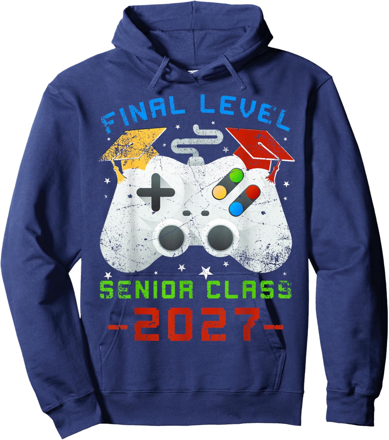 Senior 2027 Video Game Gamer Class of 2027 Graduation Grad Hoodie - Hoodie | Navy