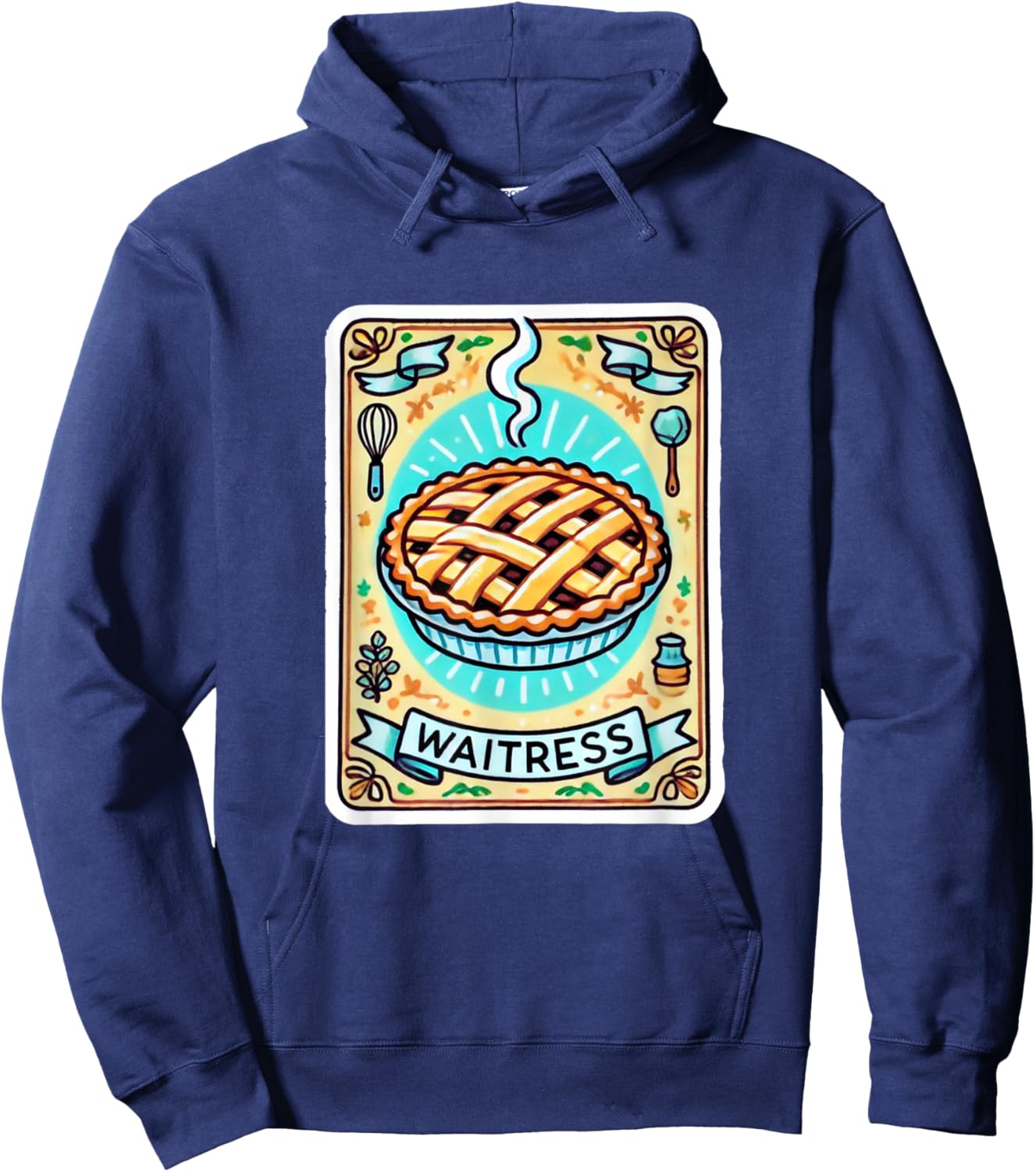 Waitress Musical Theatre Cute Pie Baking Design Hoodie - Hoodie | Navy