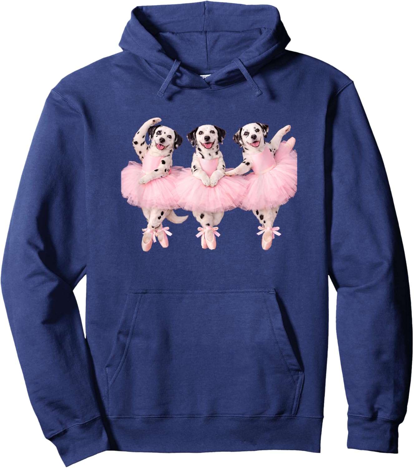Funny Dalmatian Dog Ballet Dancer Mom Ballerina Cute Graphic Hoodie - Hoodie | Navy