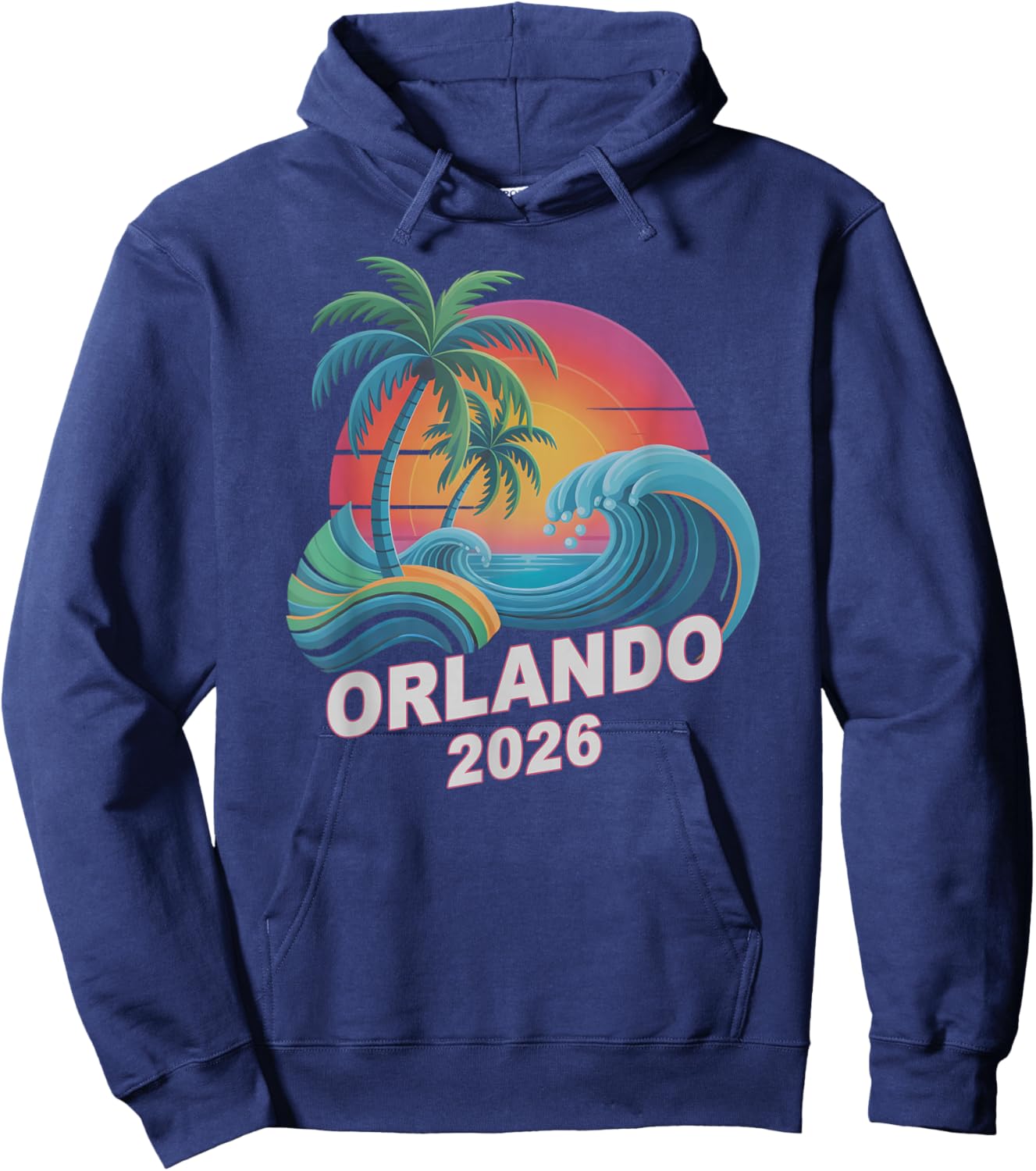 Kids Orlando 2026 Vacation Surfing Trip Birthday Family Crew Hoodie - Hoodie | Navy