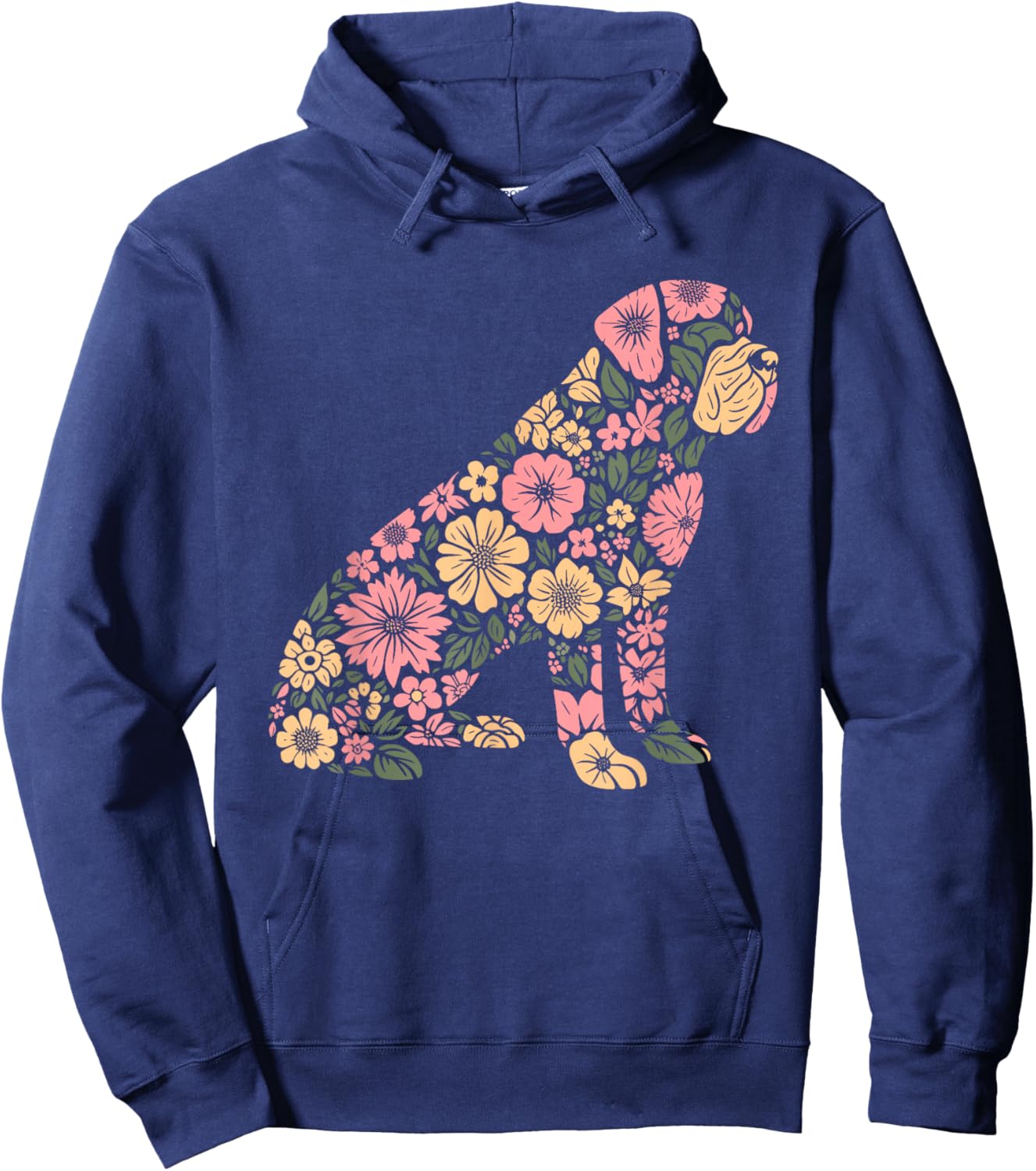 Funny Floral FLower Mastiff Mom Grandma Mothers Day Hoodie - Hoodie | Navy