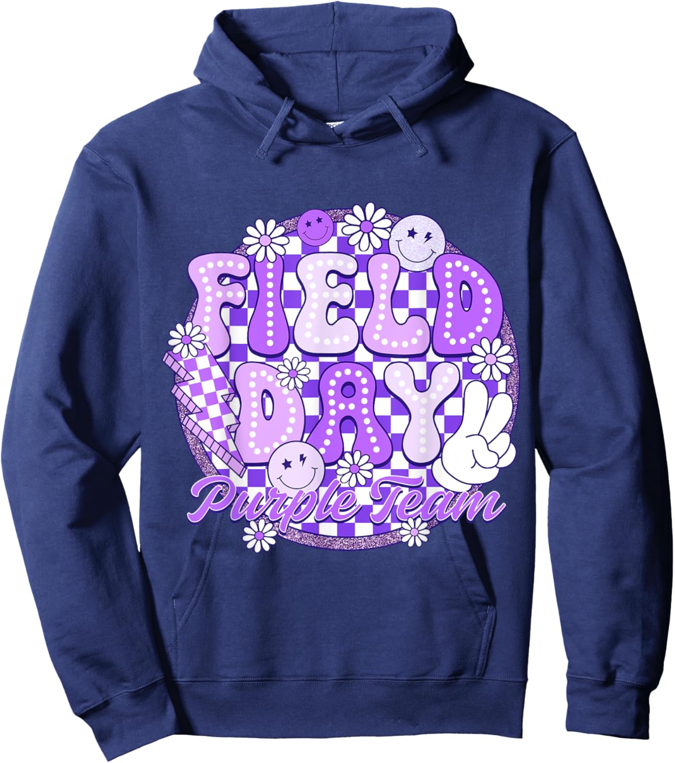 Purple Field Day Team Color Field Trip Teacher Student Hoodie - Hoodie | Navy