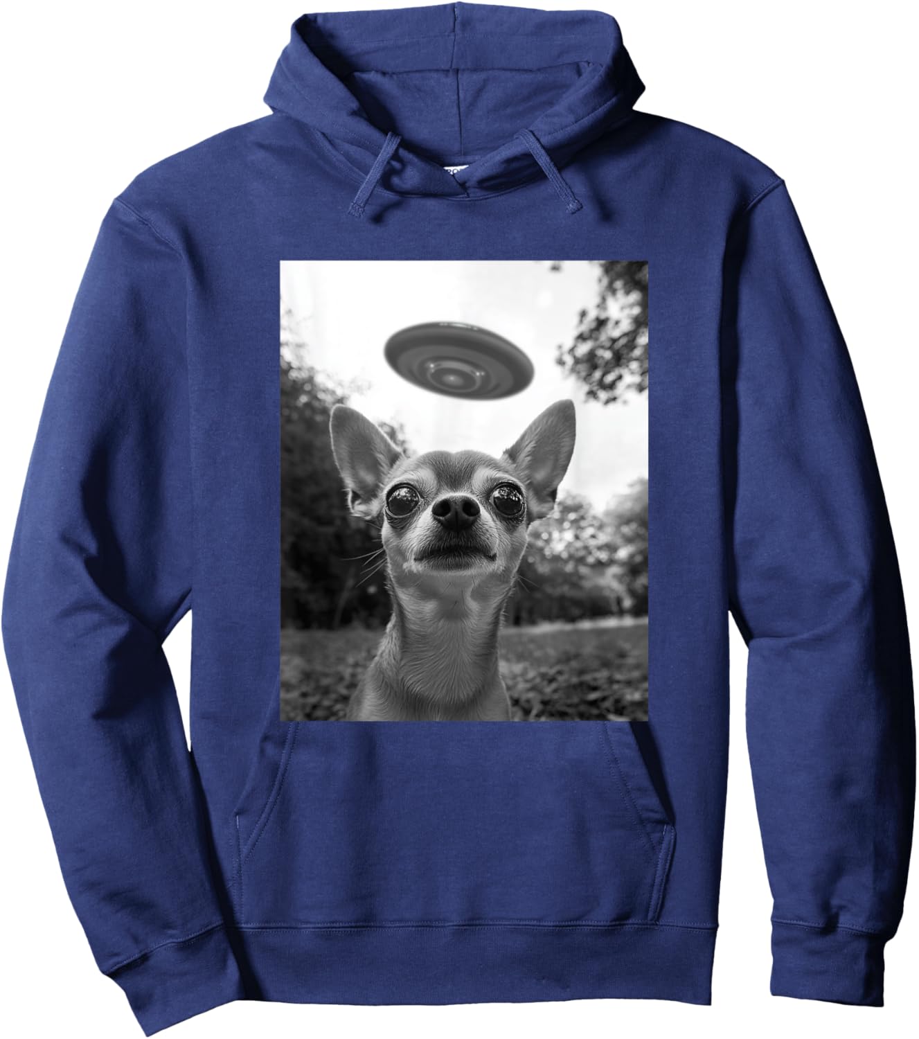 Chihuahua Selfie With Alien UFO Hoodie - Hoodie | Navy