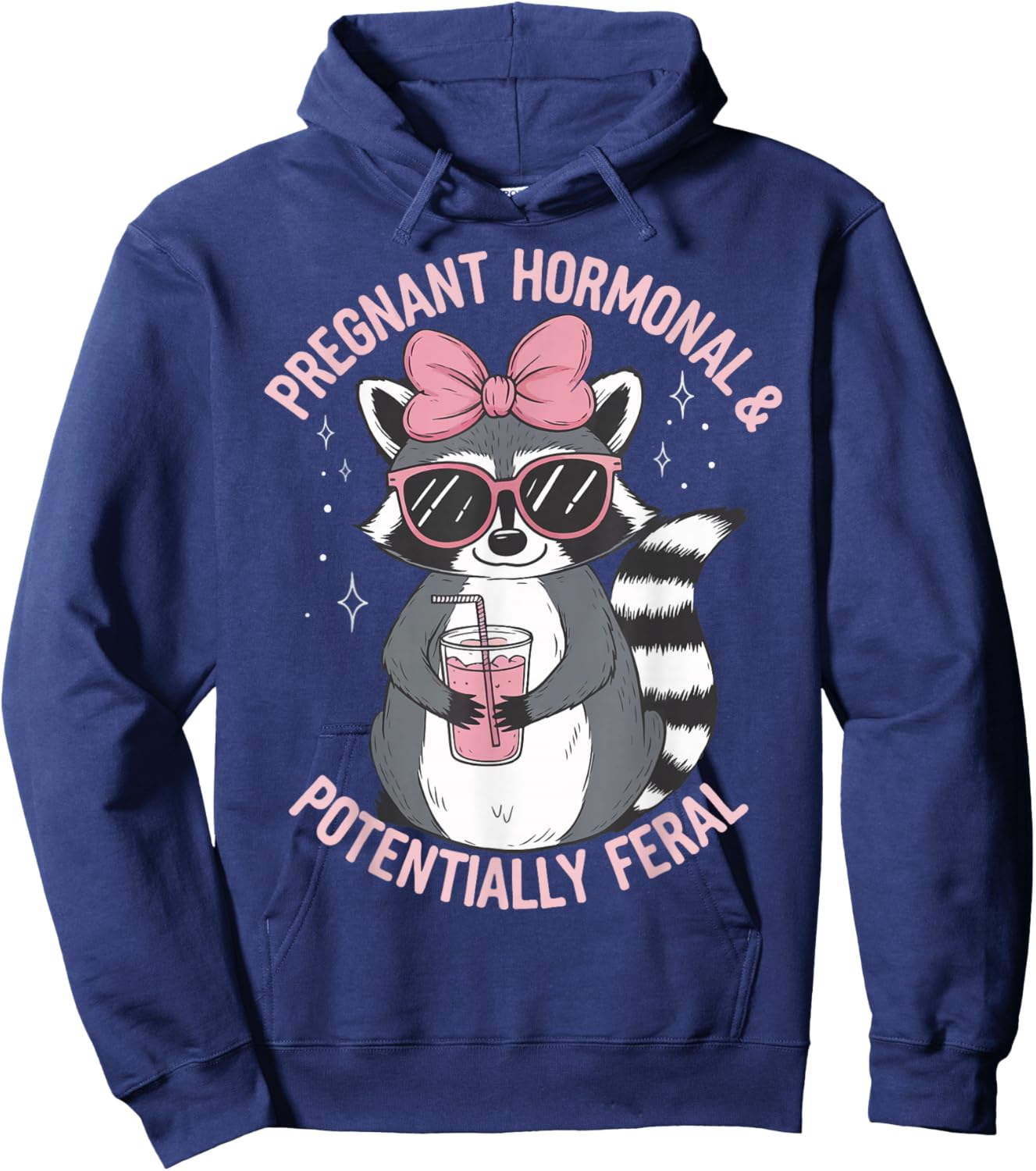 Pregnant Hormonal and Potentially Feral Hoodie - Hoodie | Navy