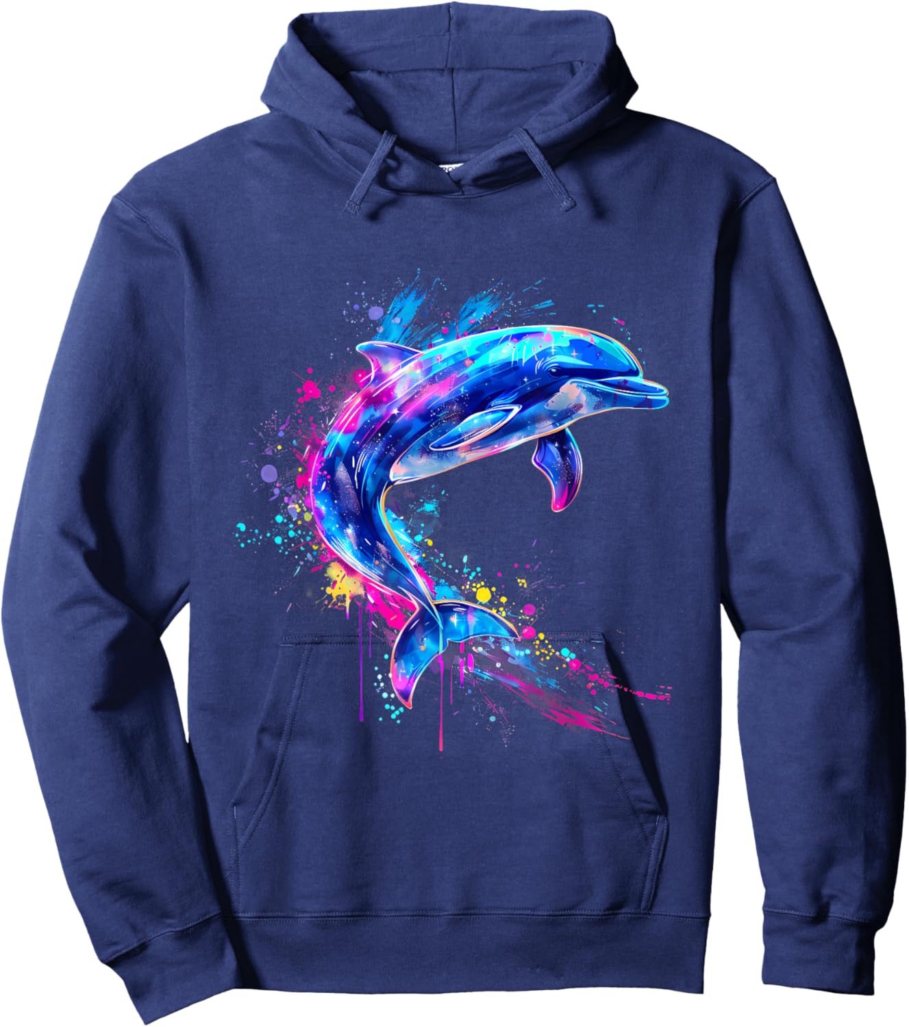 Dolphin Ocean Sea Dolphin Artwork Sea Ocean Animal Lover Hoodie - Hoodie | Navy