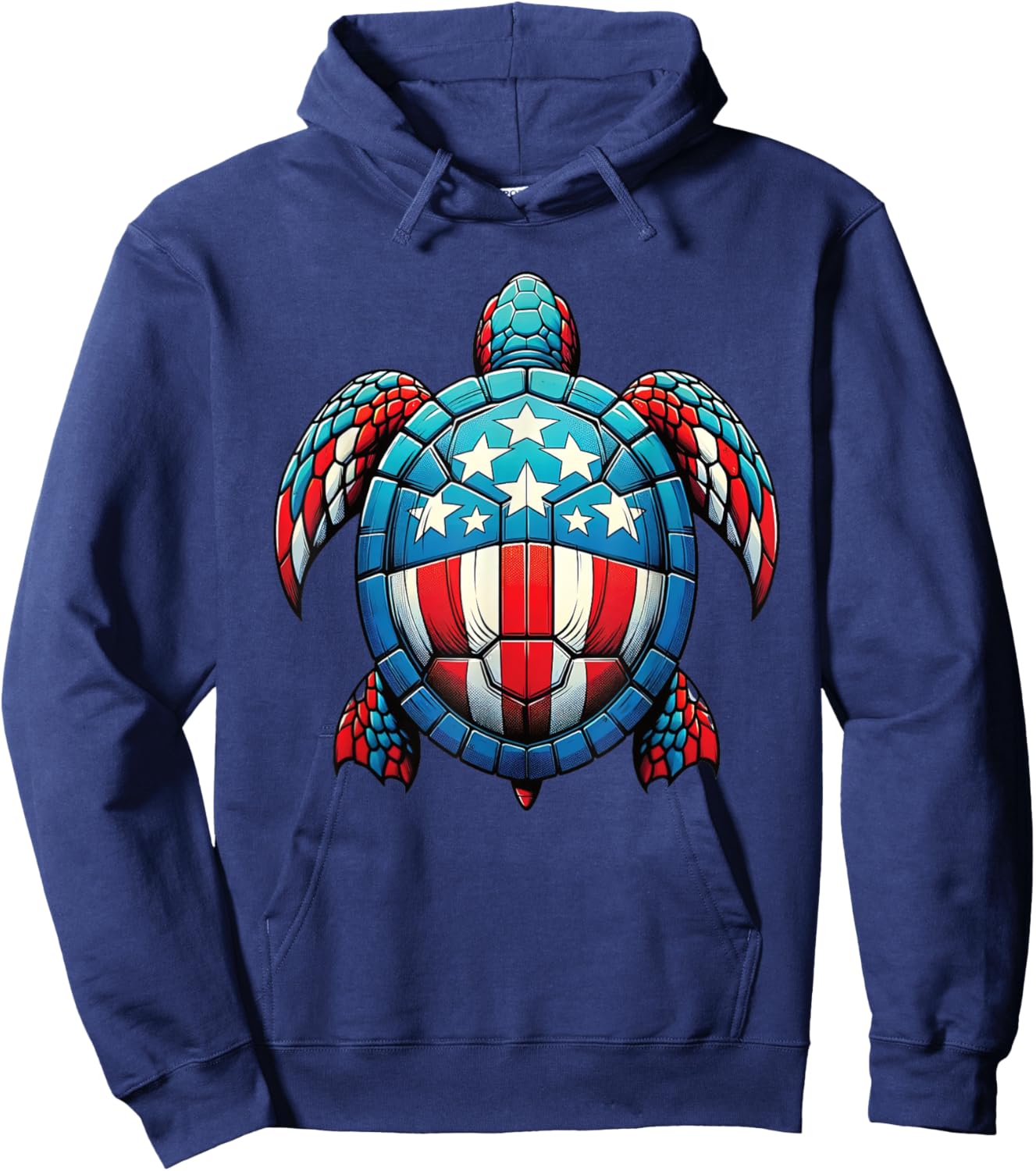 Patriotic Turtle 4th Of July Kids Teen Girls Women Hoodie - Hoodie | Navy