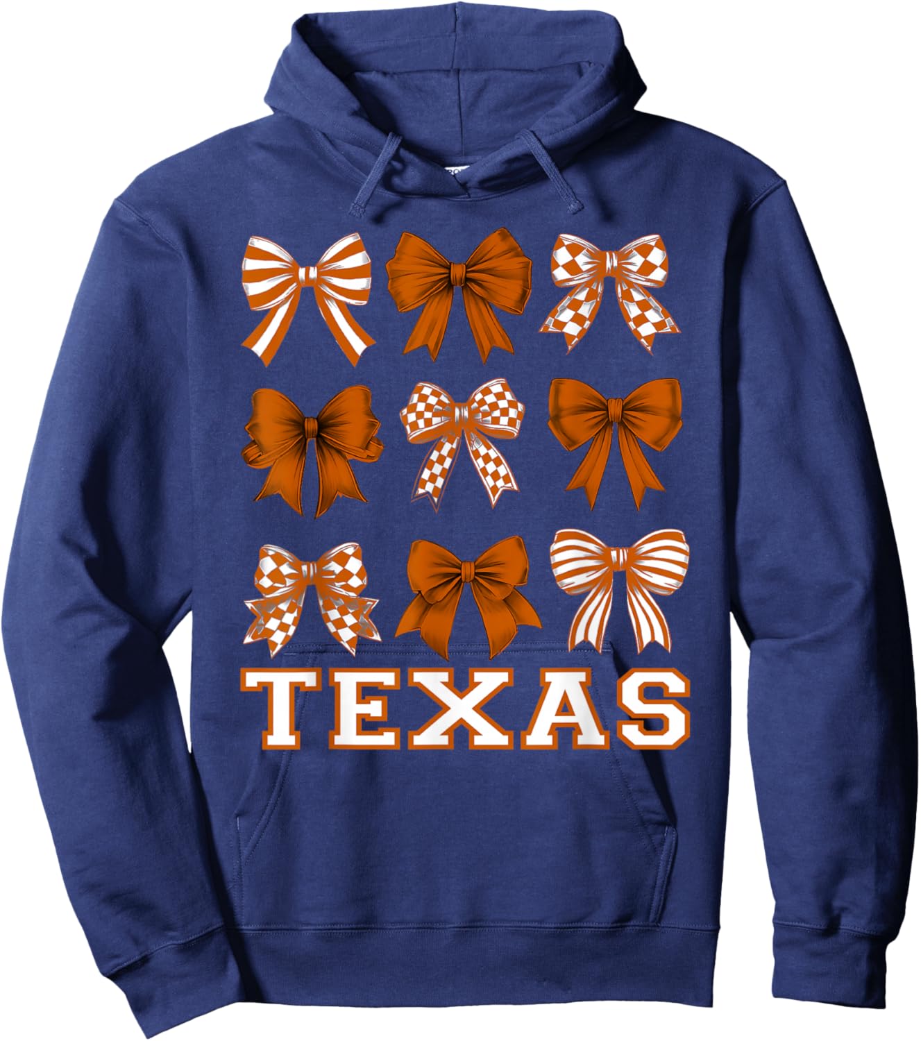 Texas Cute Coquette Bow Girls Kids Hoodie - Hoodie | Navy