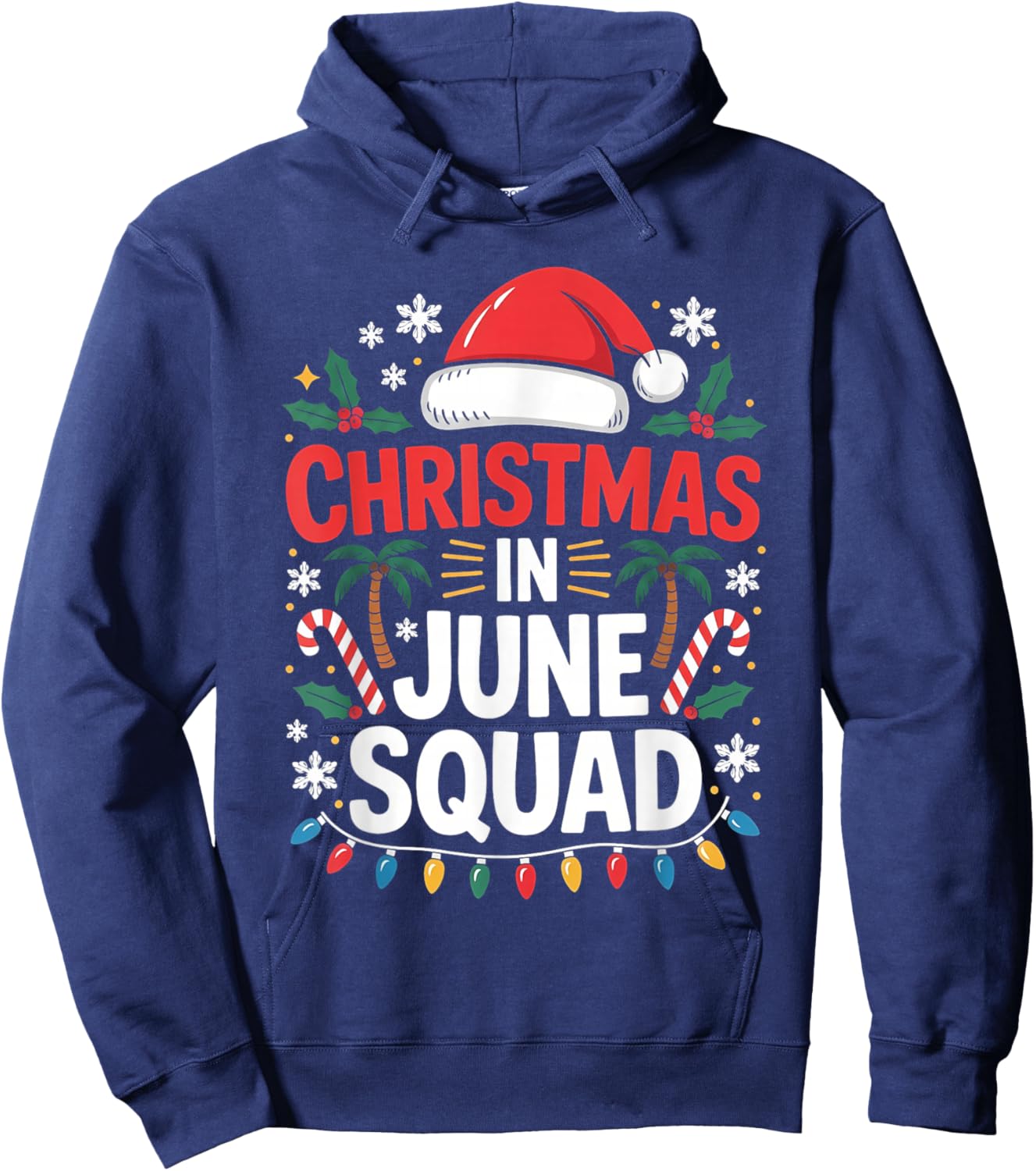 Christmas in June Squad Funny Summer Group Matching Xmas Hoodie - Hoodie | Navy