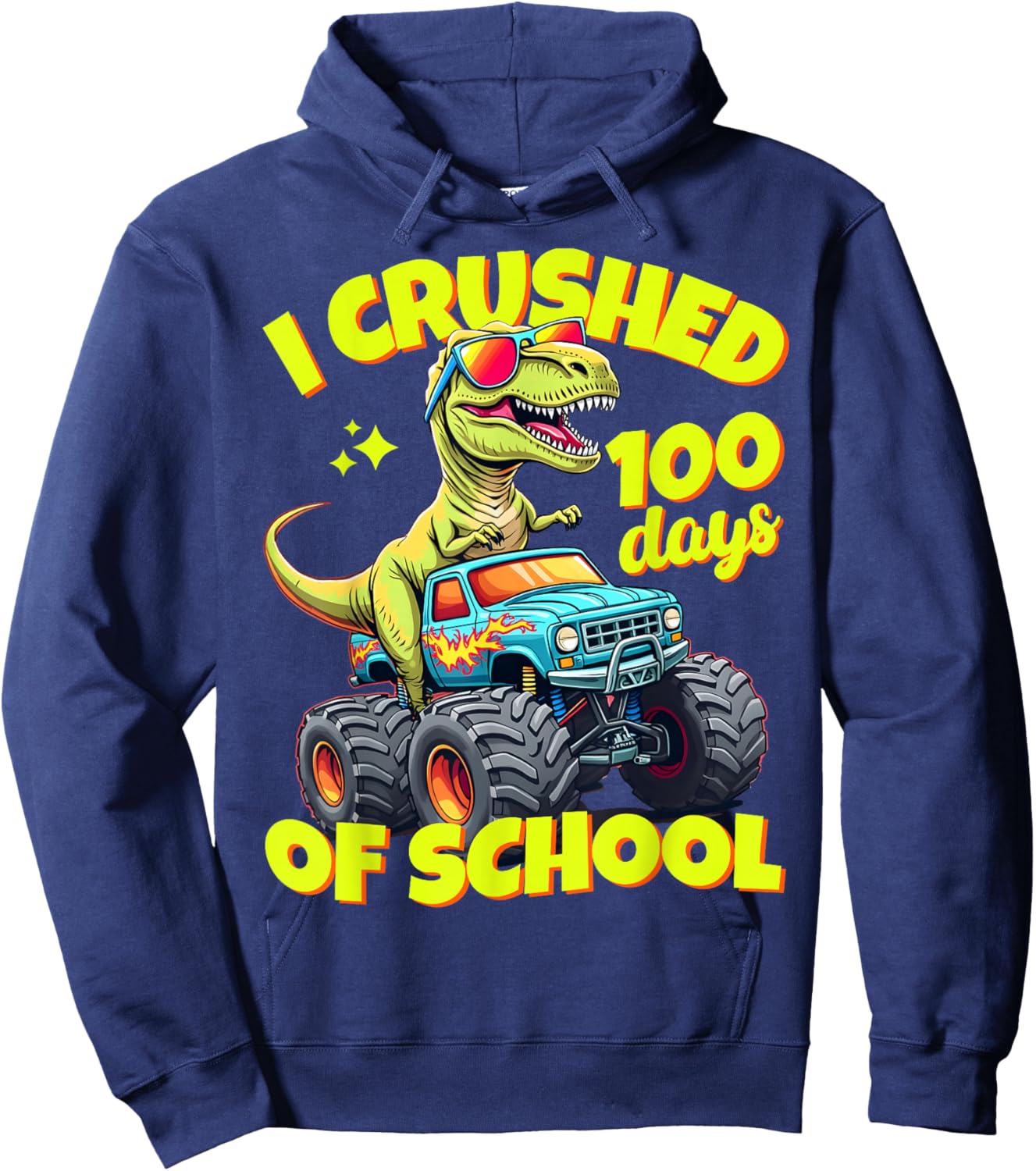 I Crushed 100 Days Of School For Boys 100th Day Of School Hoodie - Hoodie | Navy