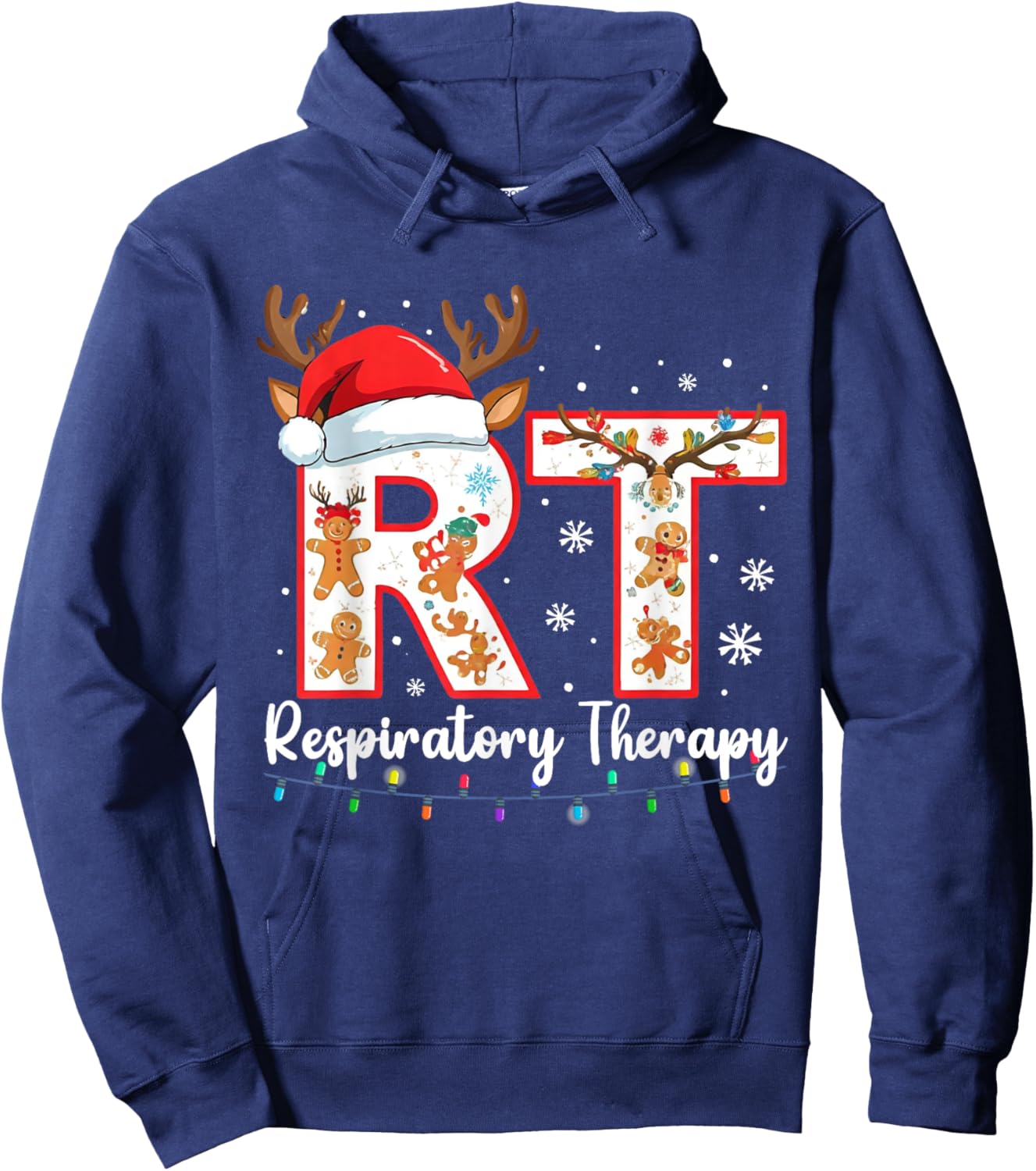 Christmas Nurse Respiratory Therapist Lung Therapy Nursing Hoodie - Hoodie | Navy