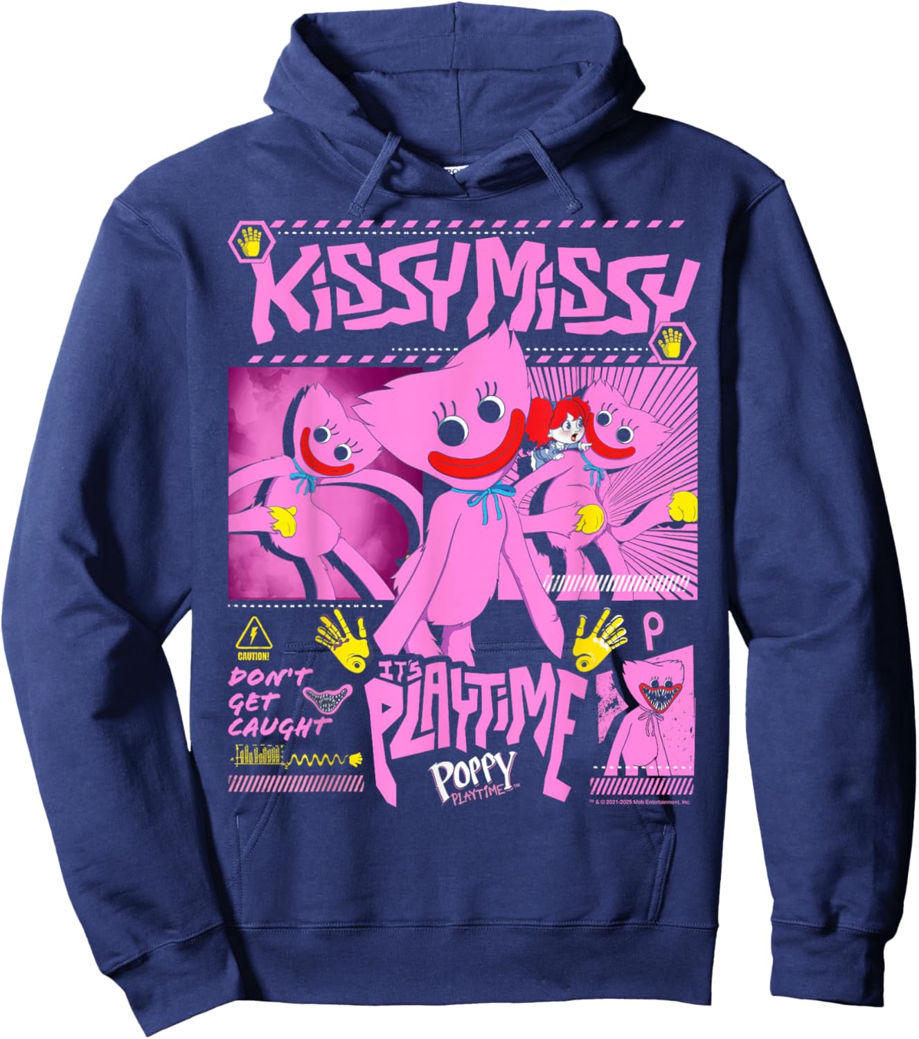 Poppy Playtime Kissy Missy Don't Get Caught It's Playtime Hoodie - Hoodie | Navy