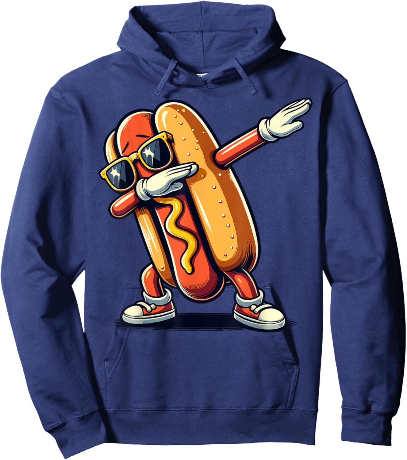 Cool Hot Dog Dabbing Funny Fast Food Hotdog Lovers Toddler Hoodie - Hoodie | Navy