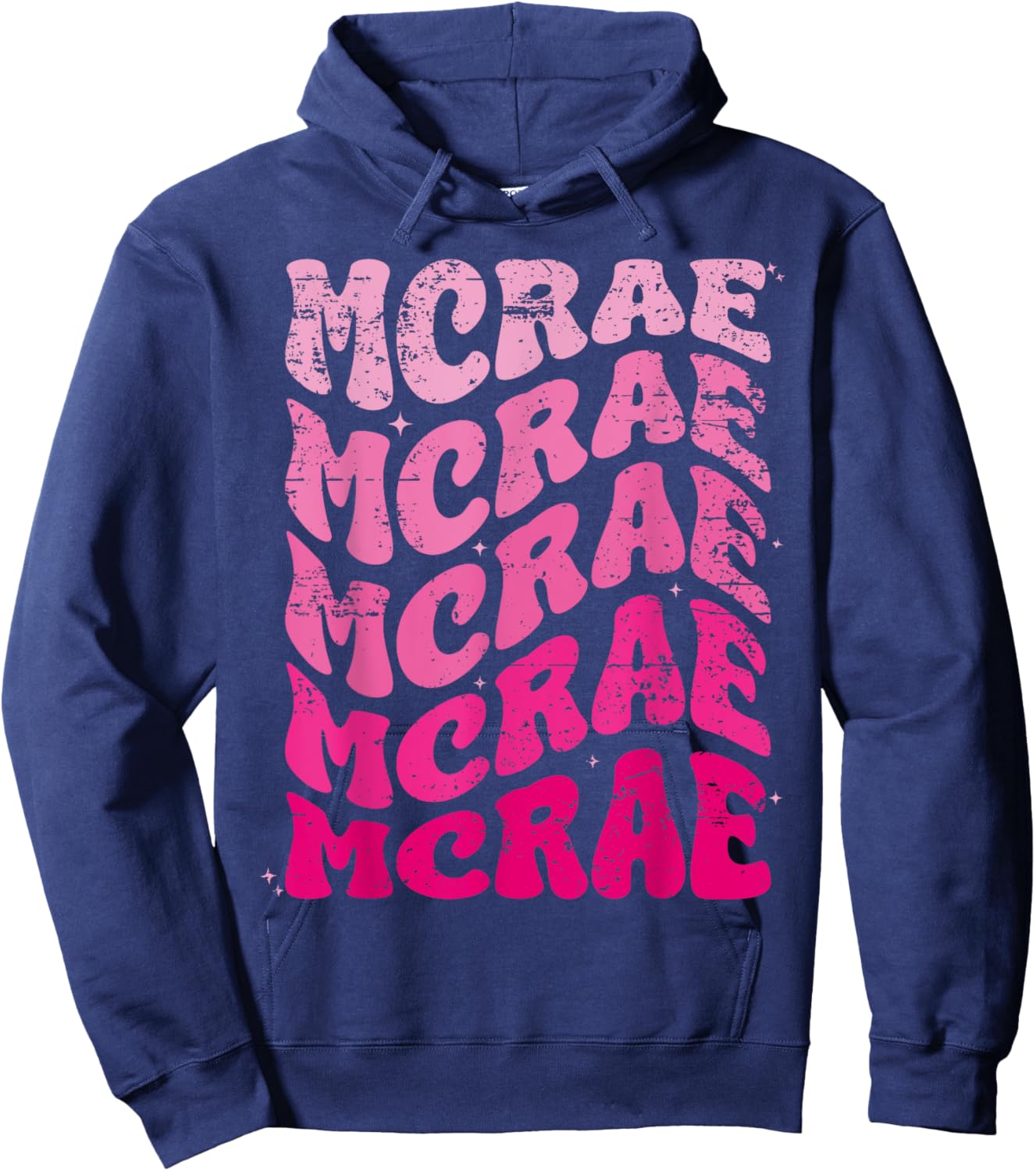 MCRAE Personalized Name I love MCRAE 70's Vintage Hoodie - Hoodie | Navy