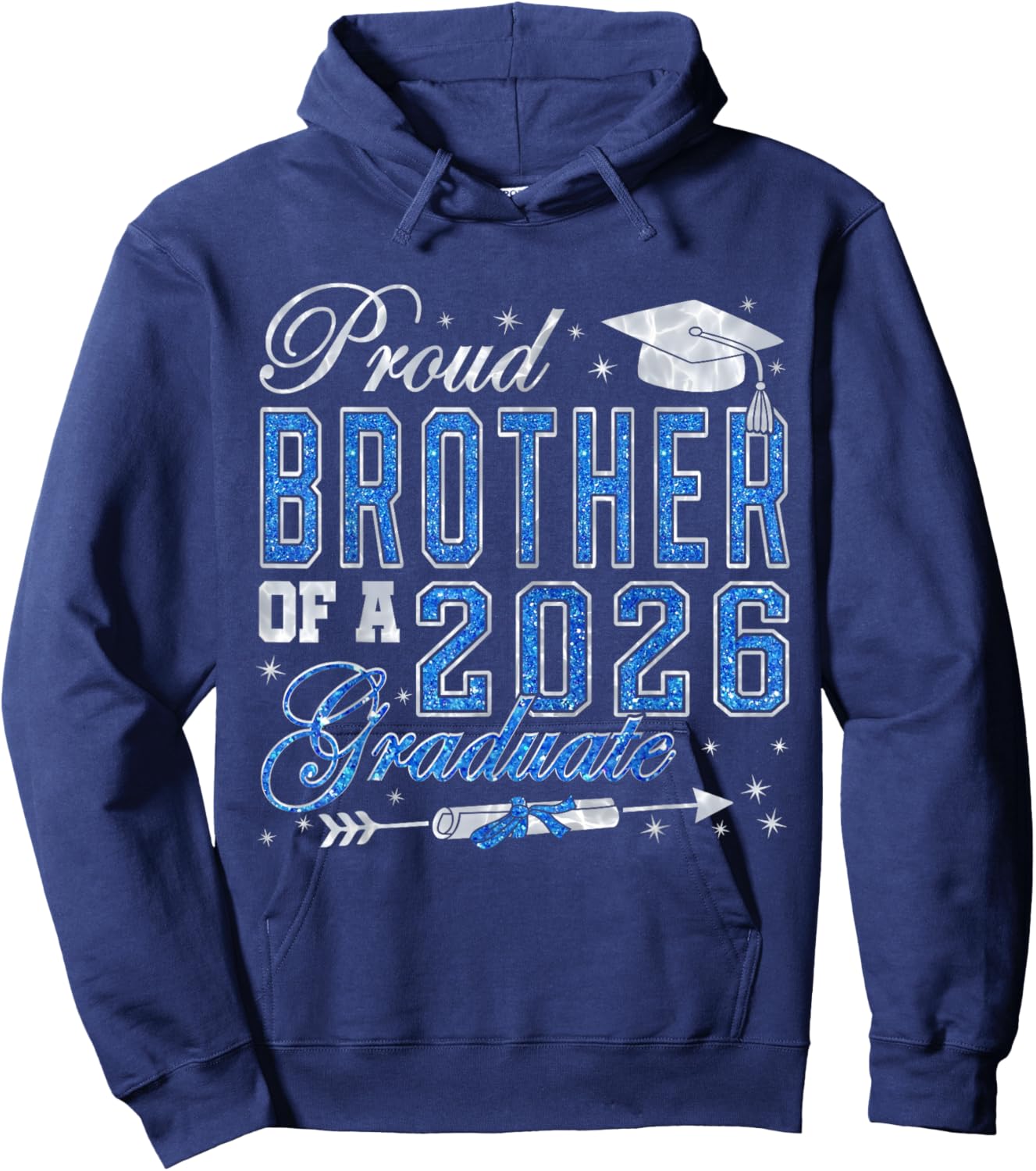 Senior Class of Graduation Proud Brother of A 2026 Graduate Hoodie - Hoodie | Navy