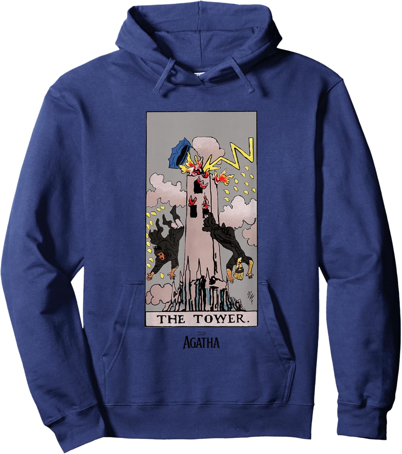 Marvel Agatha All Along The Tower Vintage Tarot Card Hoodie - Hoodie | Navy